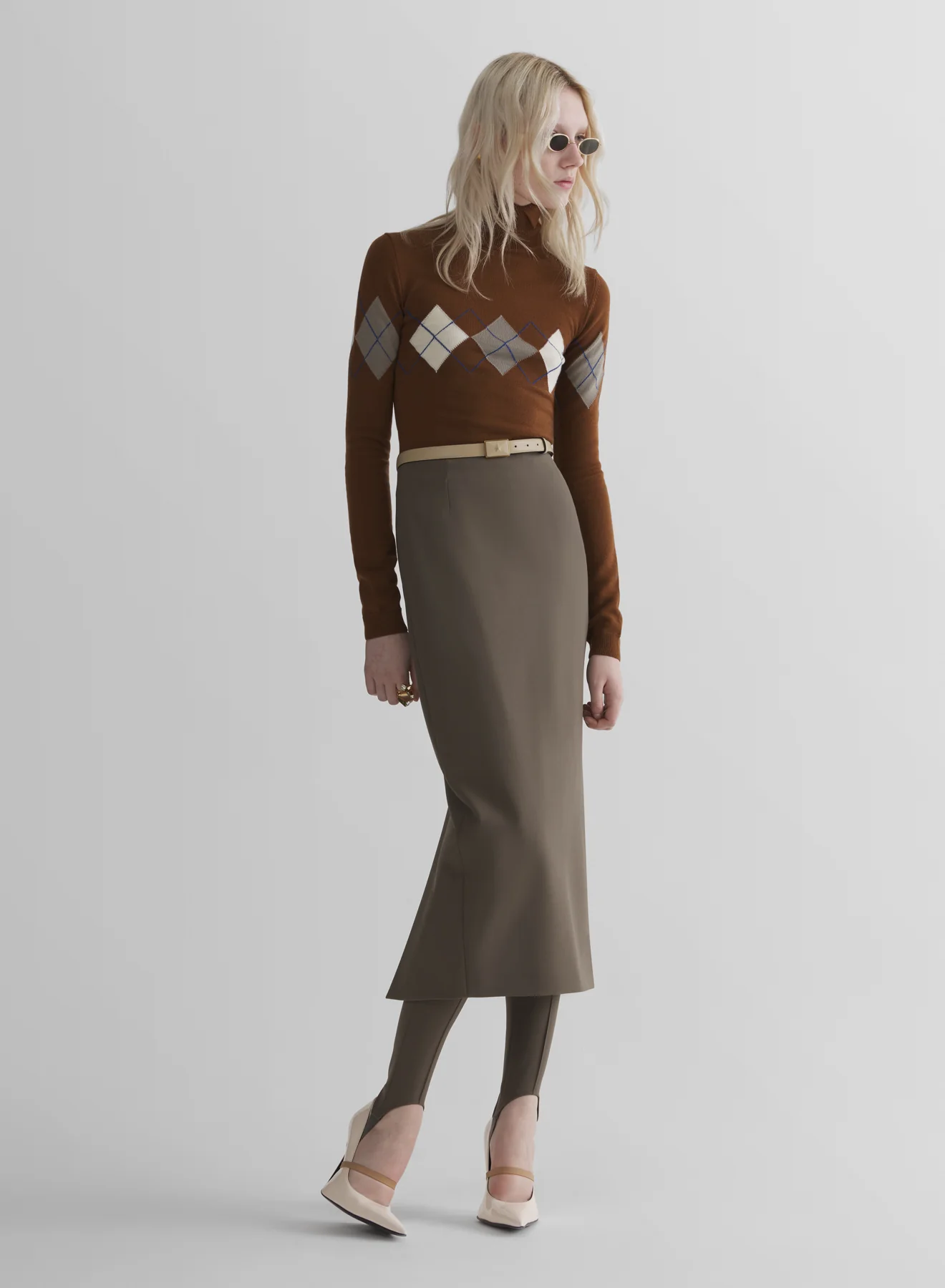 brown argyle top - Image 3