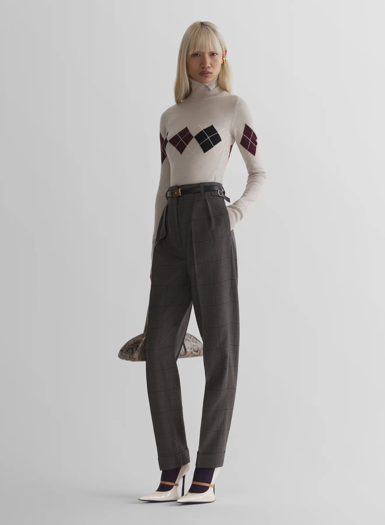 off white argyle top - Image 2