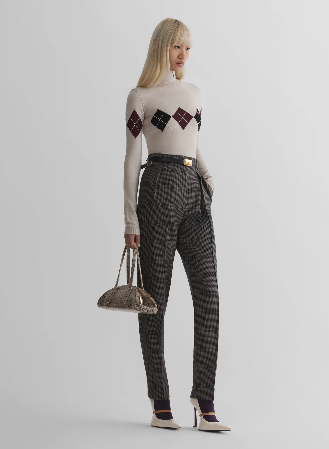 off white argyle top - Image 3