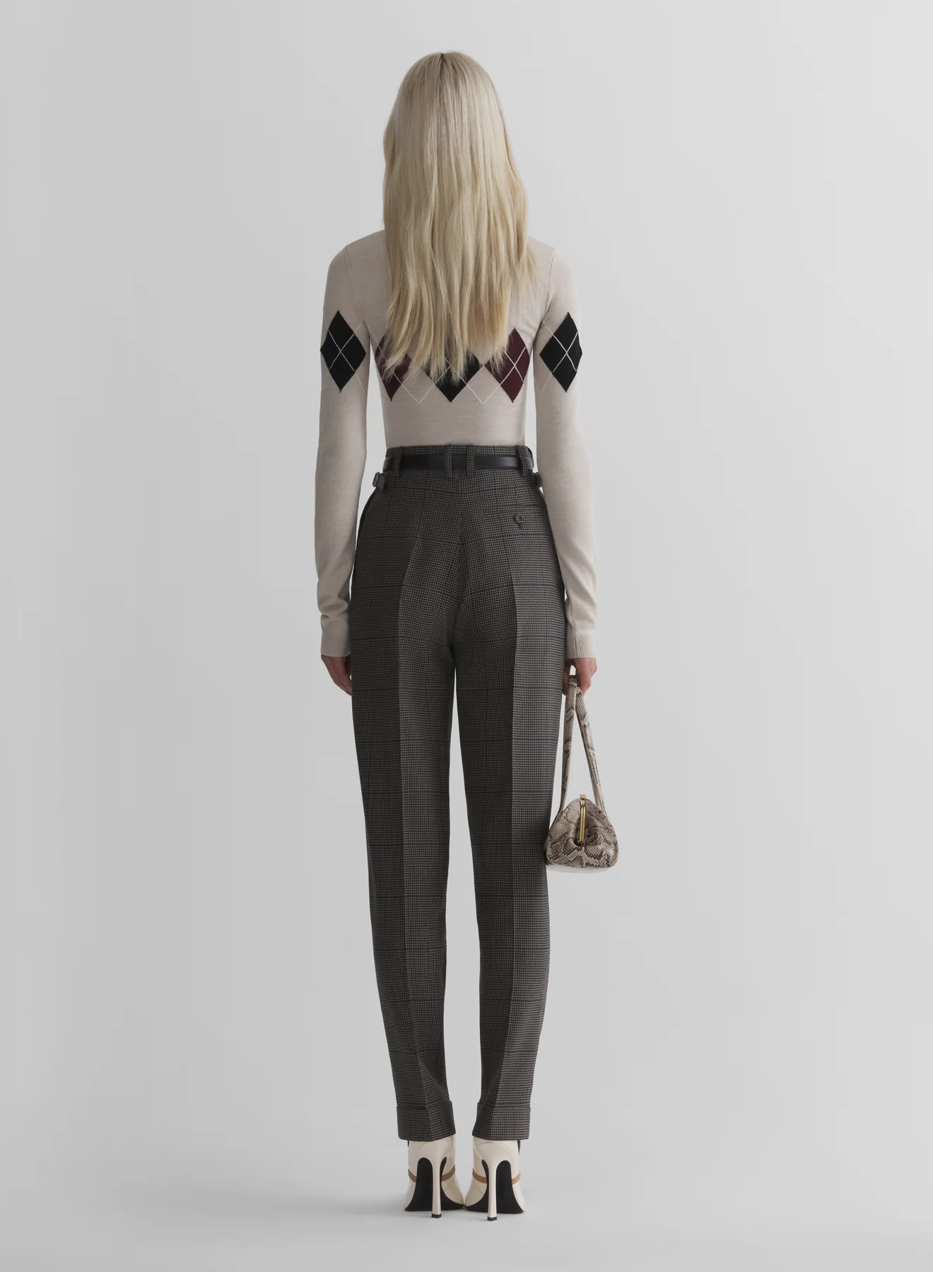 off white argyle top - Image 4