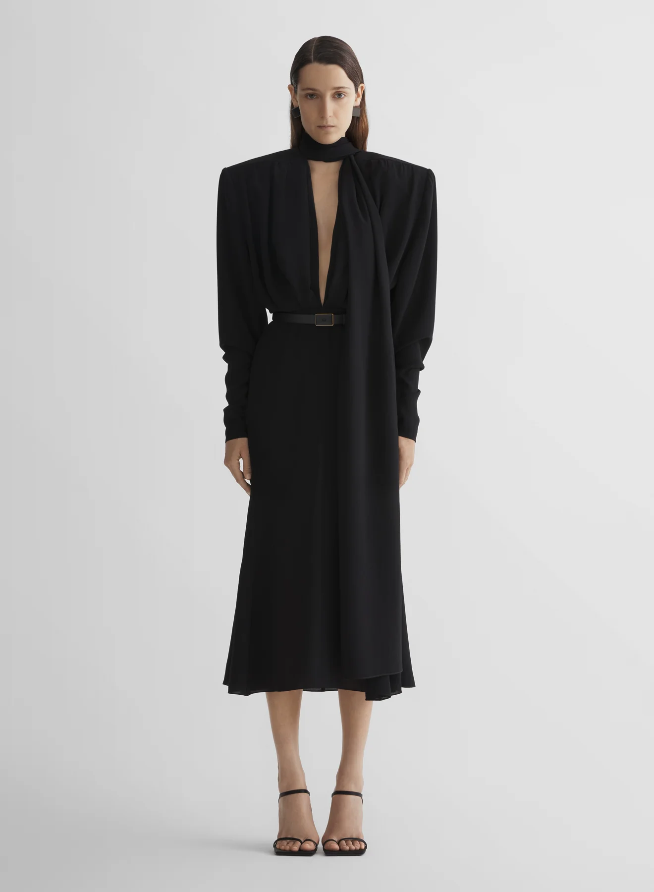 black scarf power dress