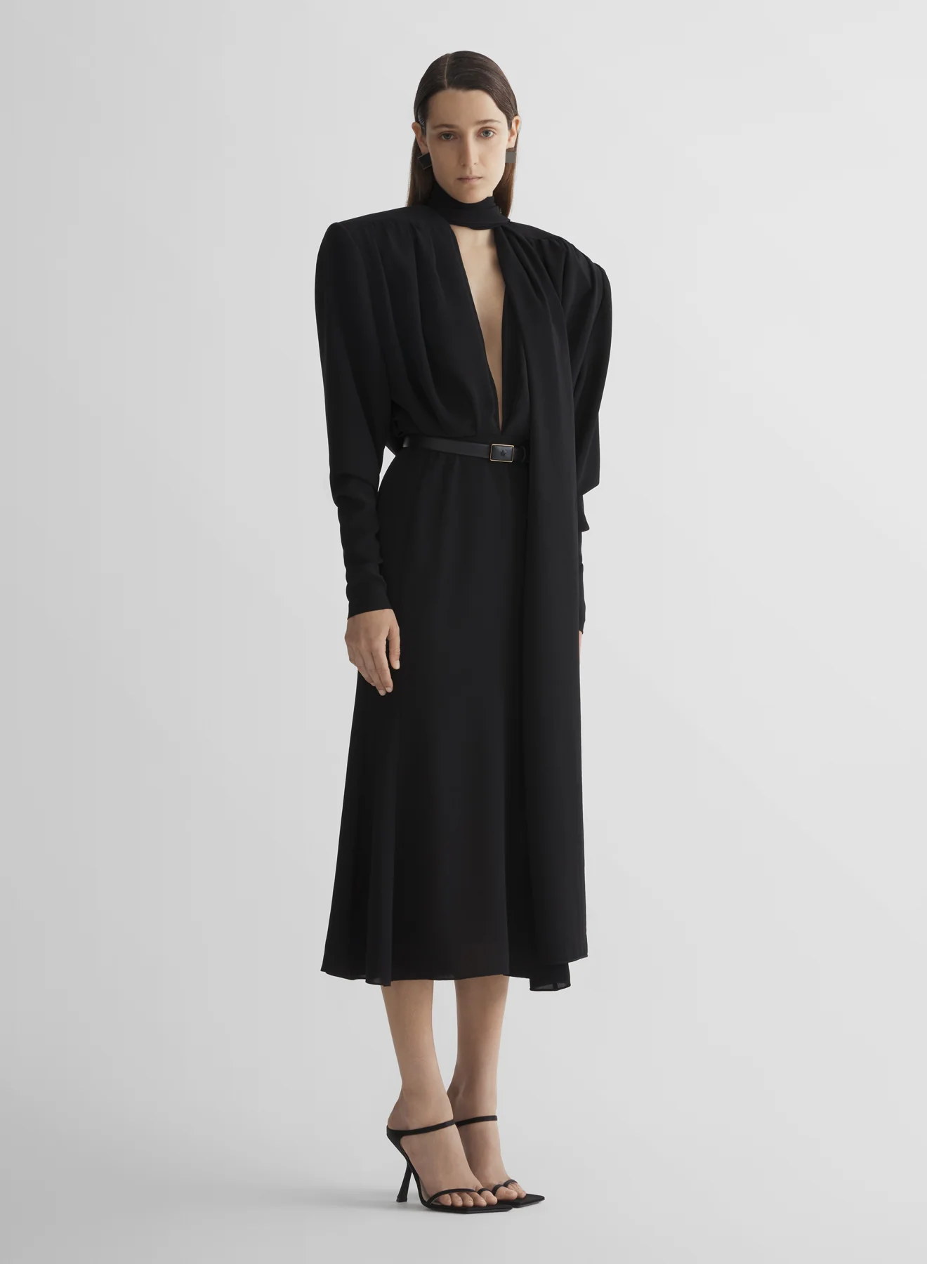 black scarf power dress - Image 2
