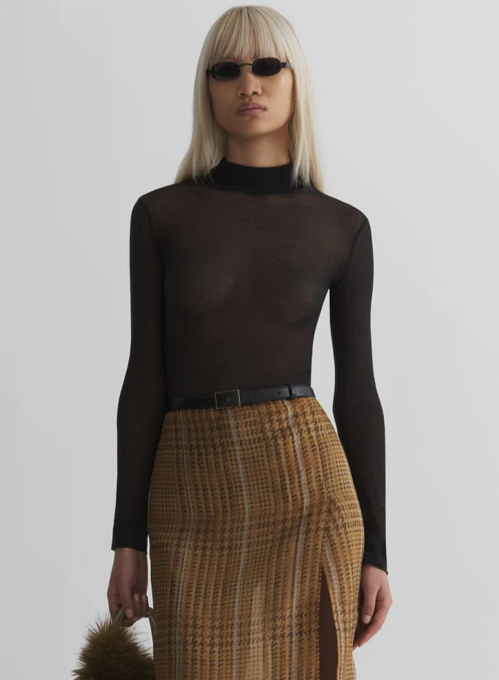 black turtleneck top