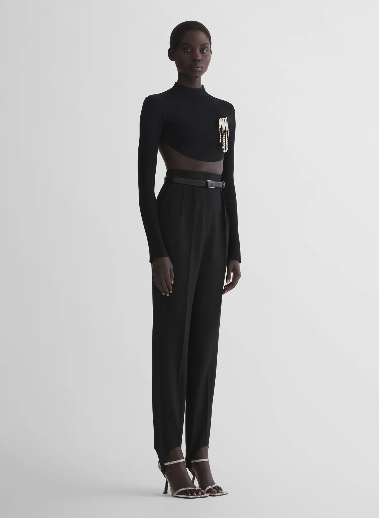 black tuxedo cigarette stirrup trousers - Image 5