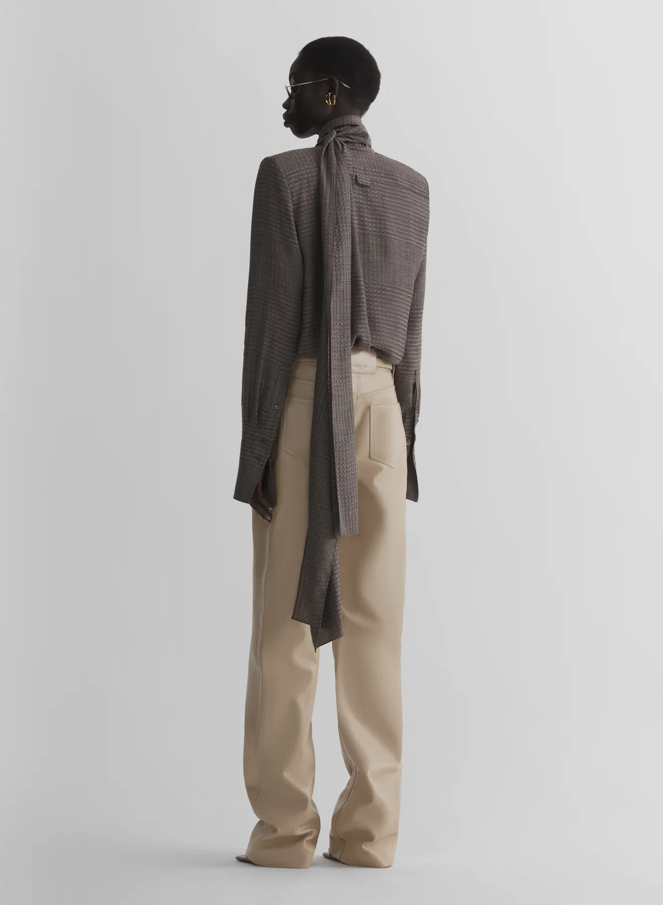 taupe boxy shirt - Image 4
