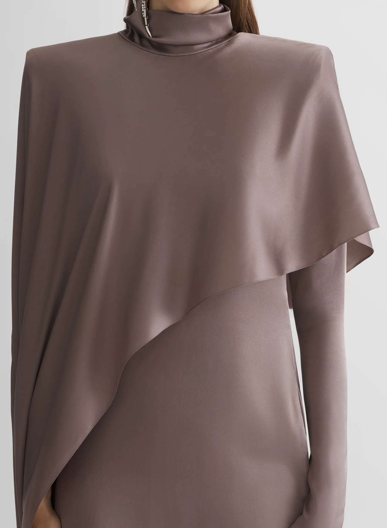 mocha brown cascade dress - Image 4