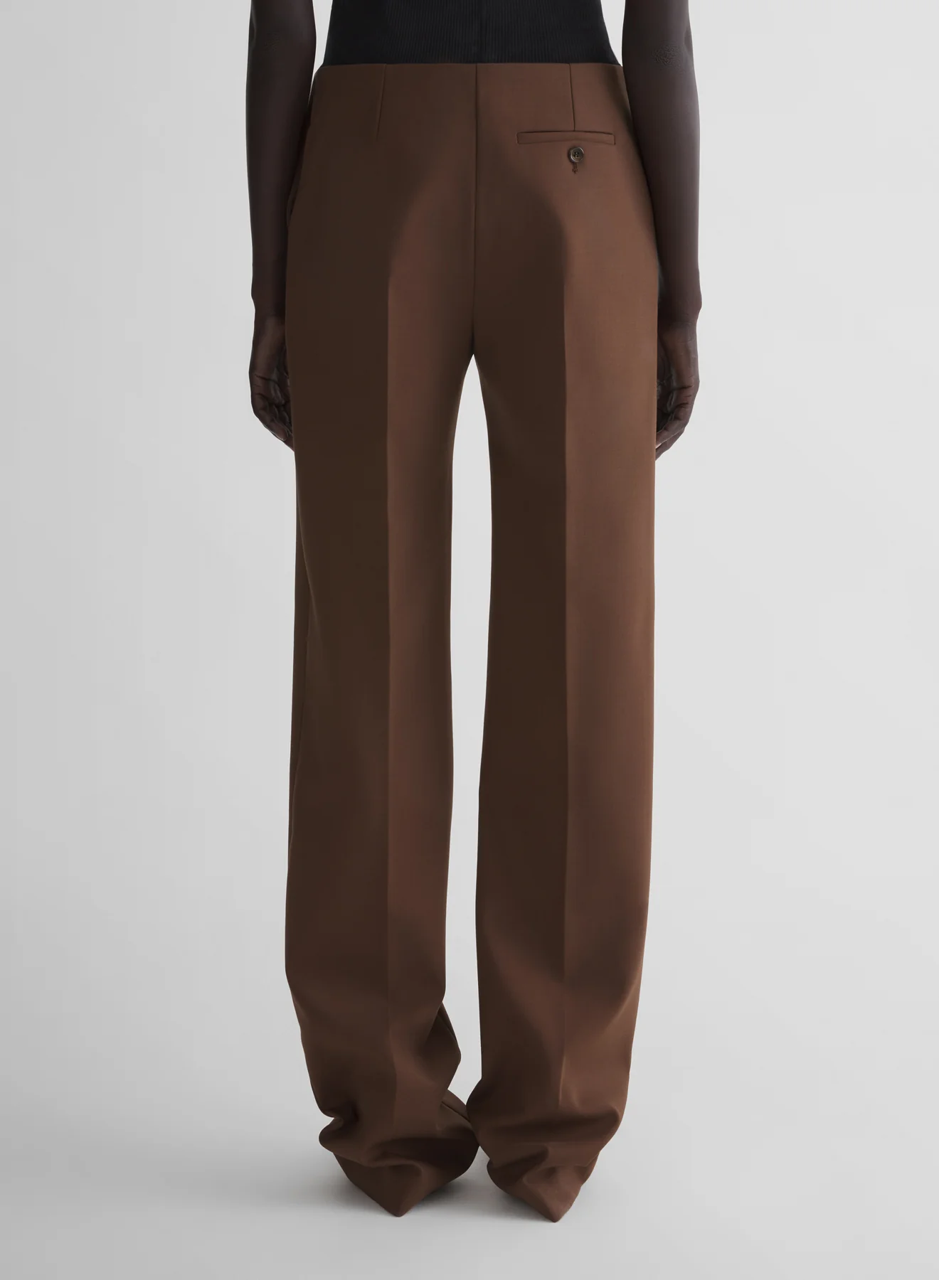 brown low waist straight trousers - Image 3
