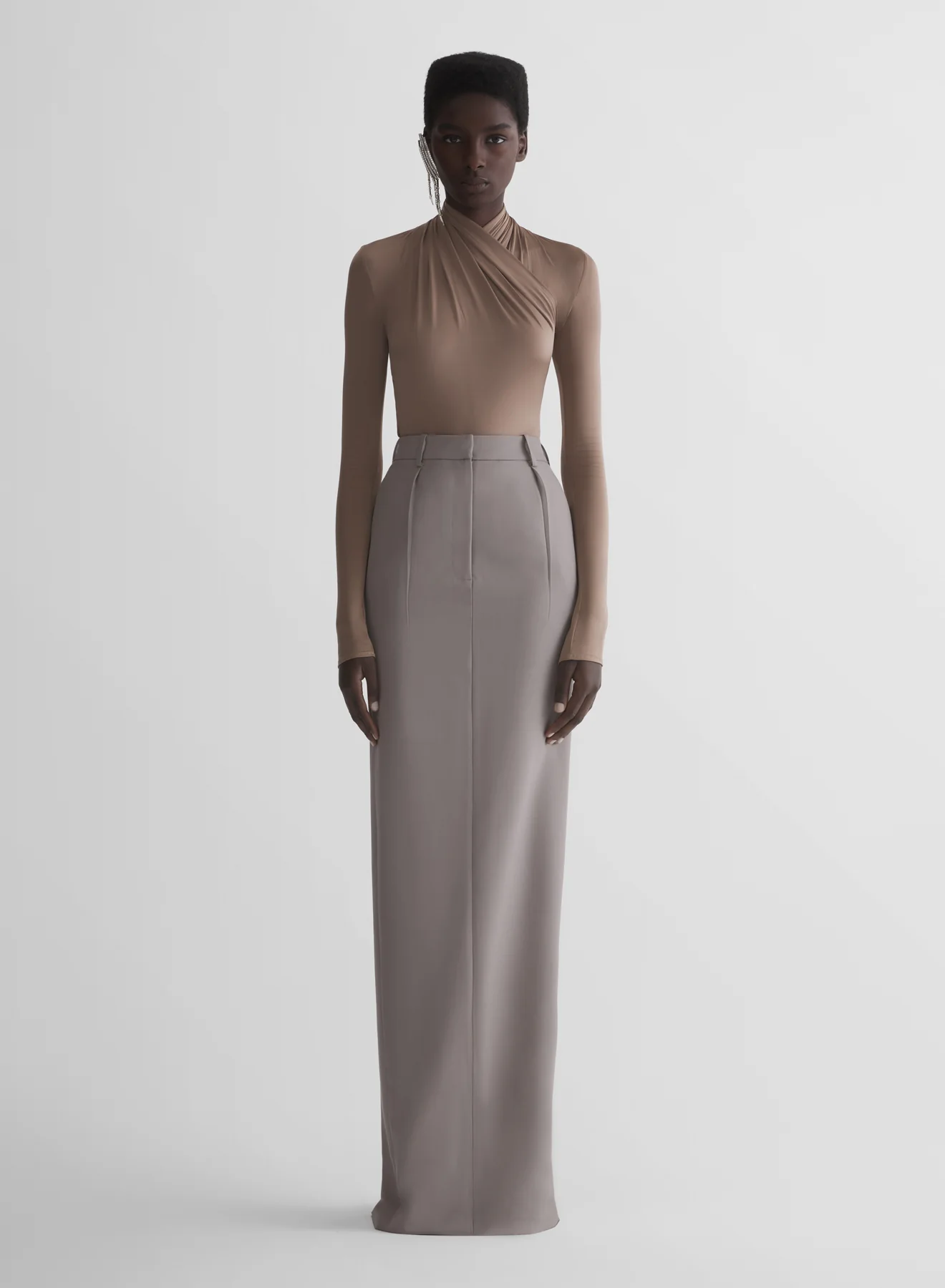 mocha brown scarf bodysuit - Image 3