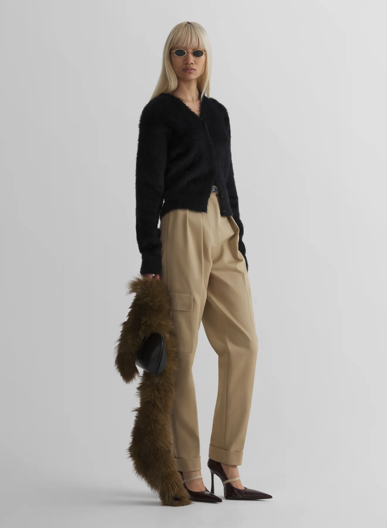 brushed knit cardigan - Image 3