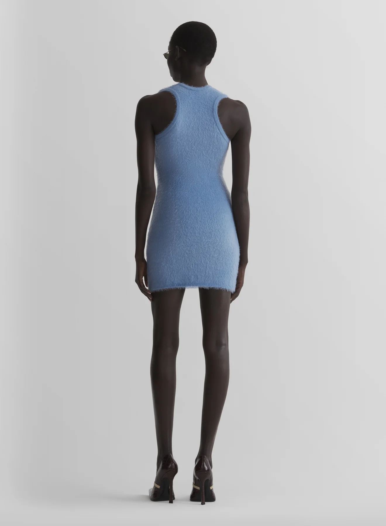 pastel blue brushed knit dress - Image 3