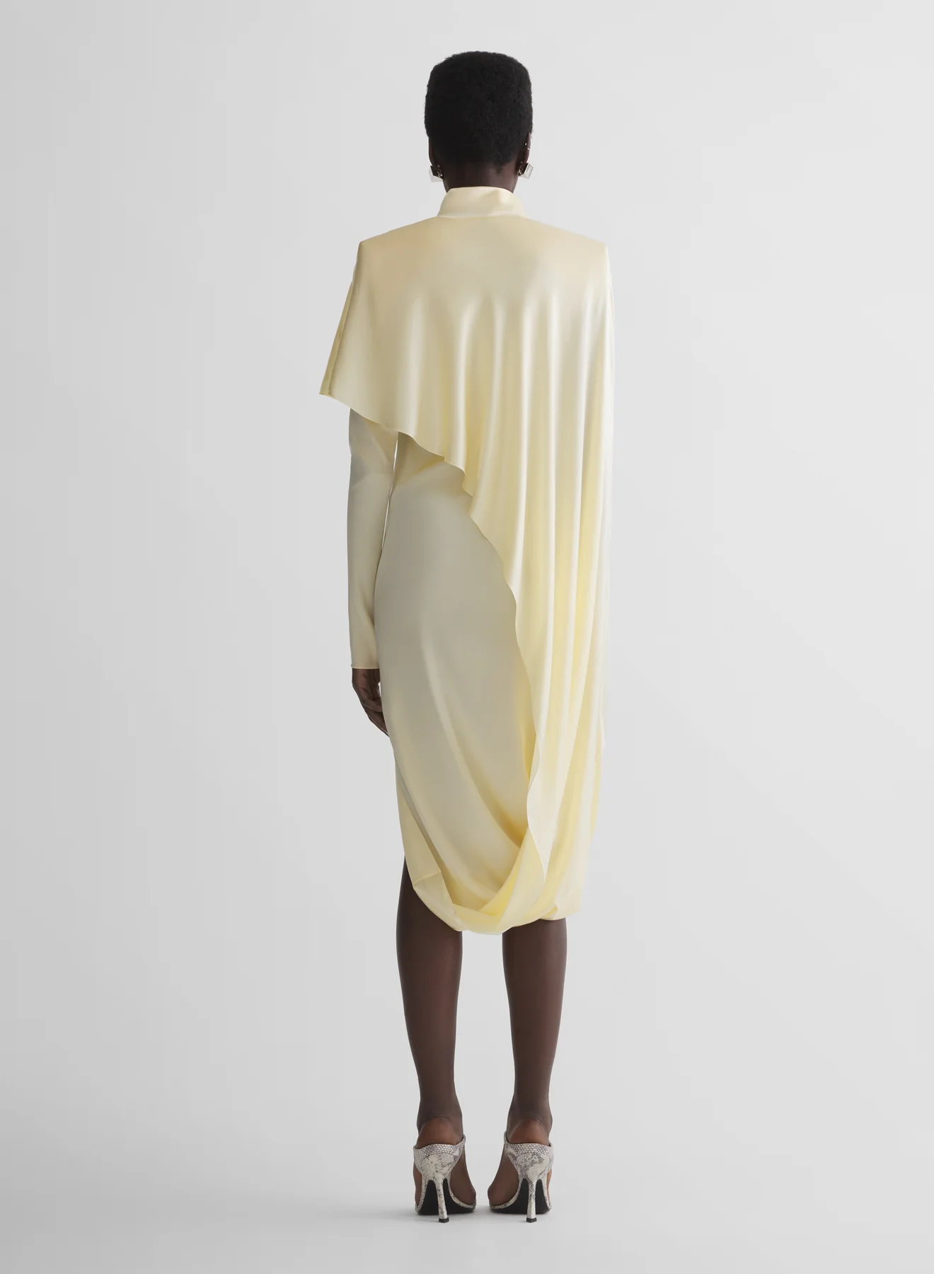 butter yellow cascade dress - Image 3