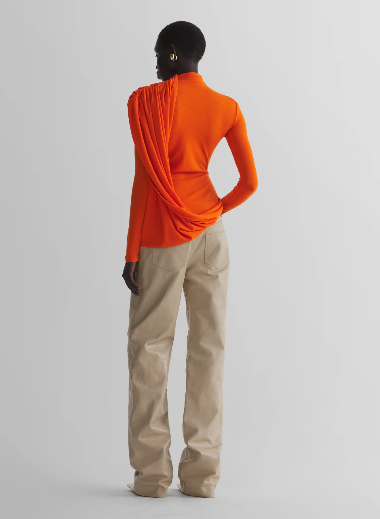 orange cascade sleeves top - Image 4