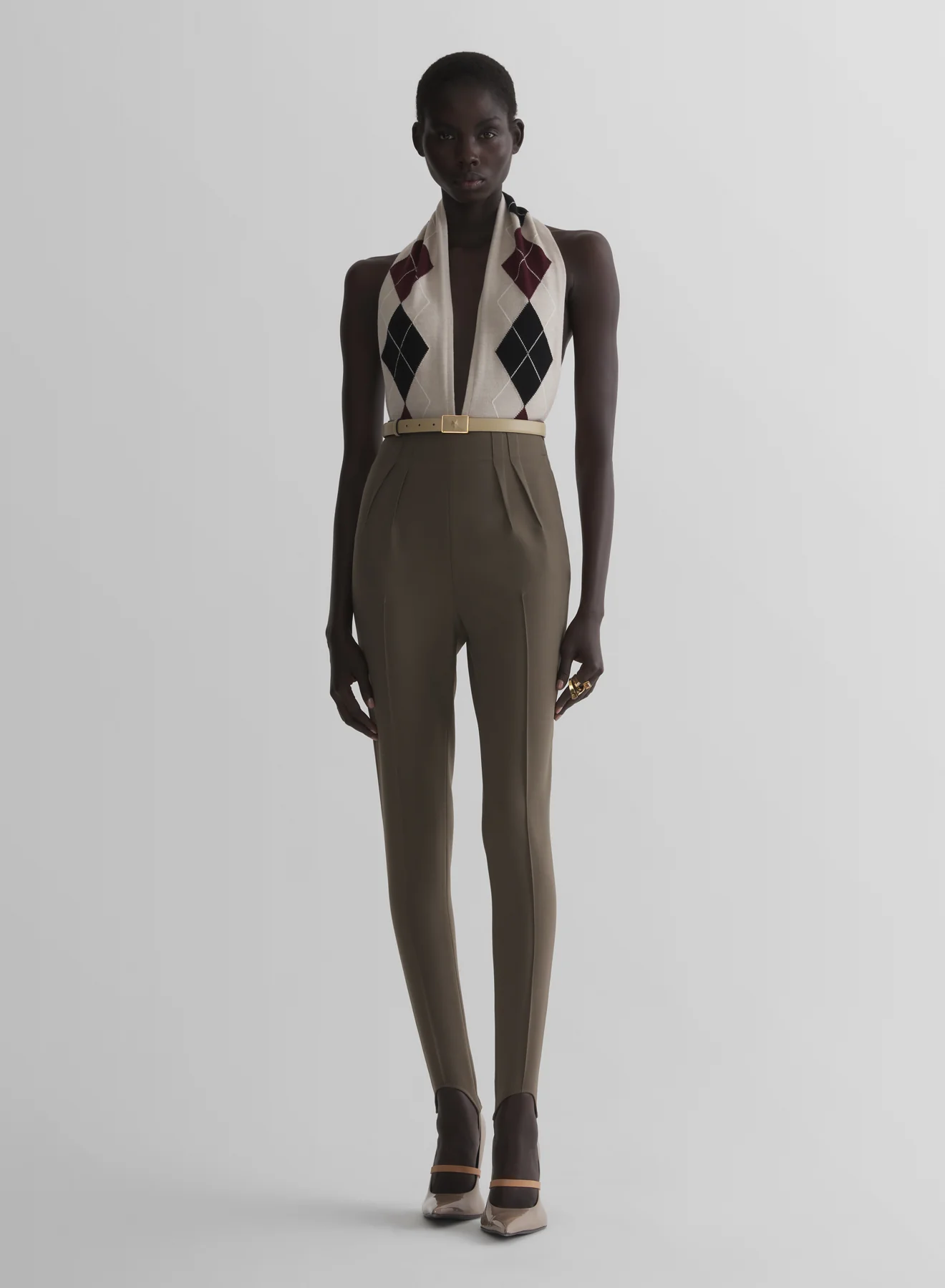 off white cashmere argyle bodysuit - Image 2
