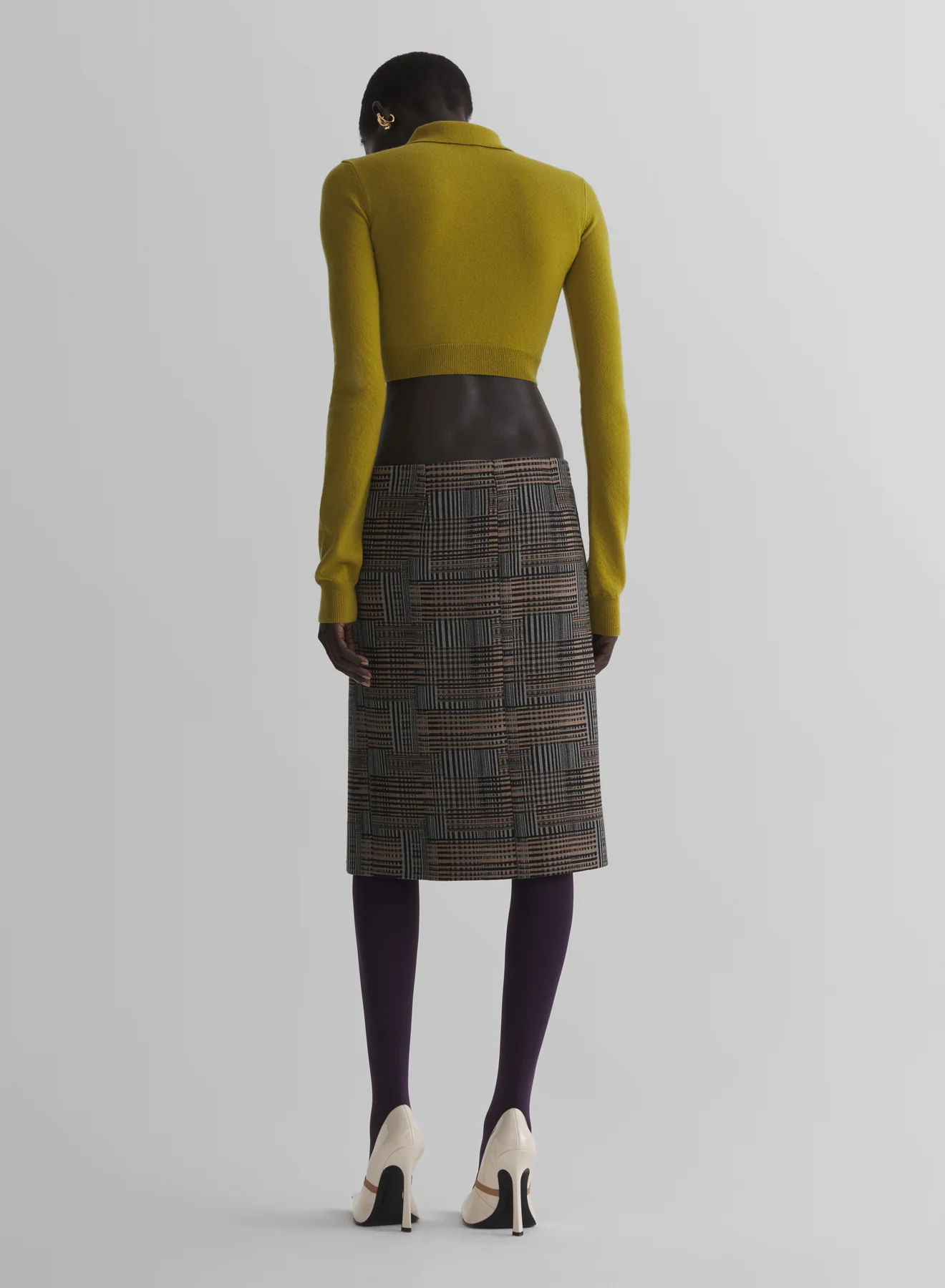 moss cashmere cropped polo - Image 4