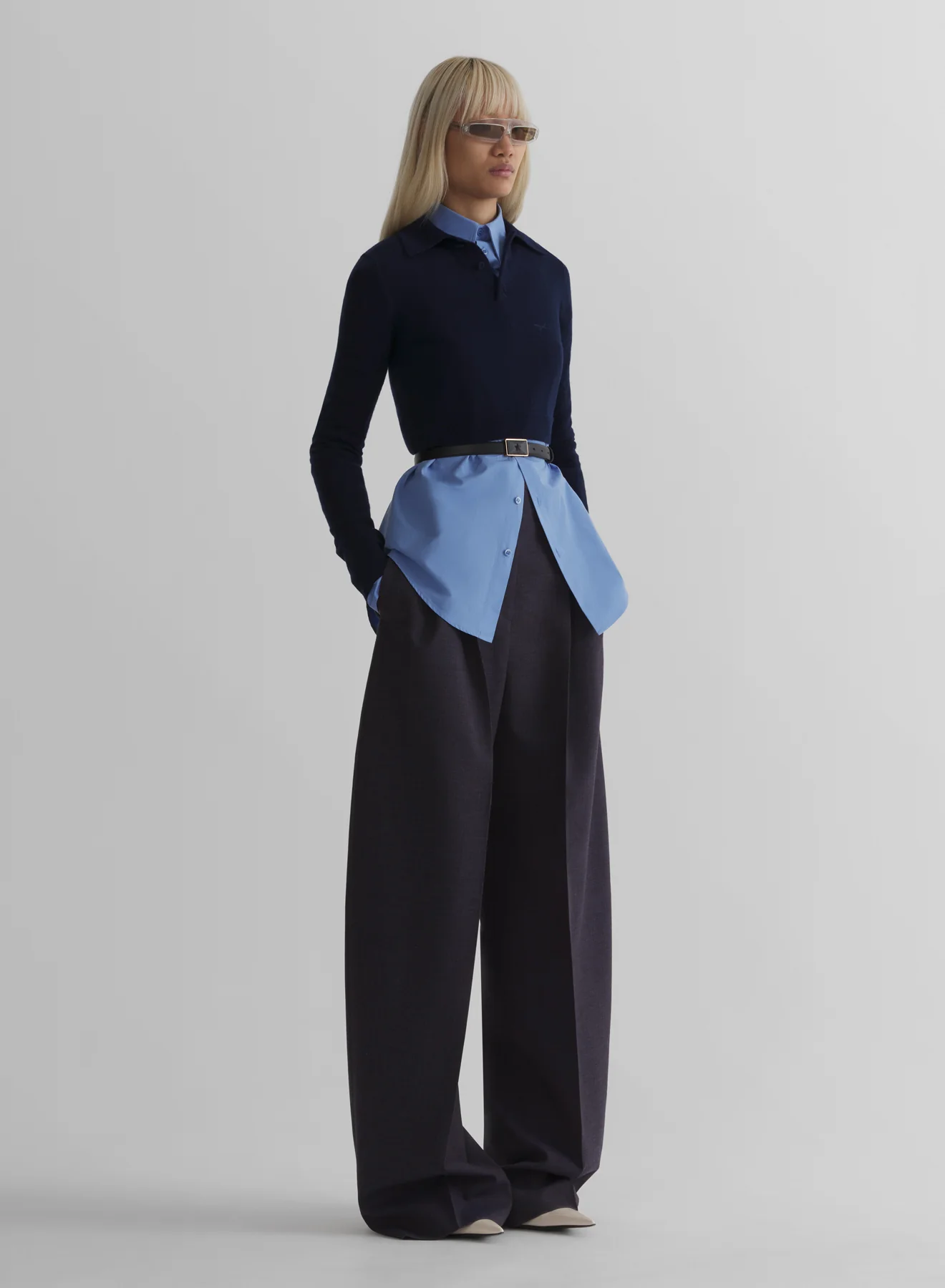 ink cashmere cropped polo - Image 3