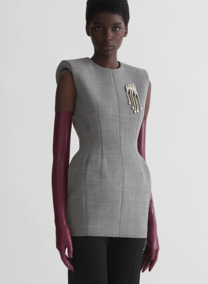 checked stockman mini dress - Image 4