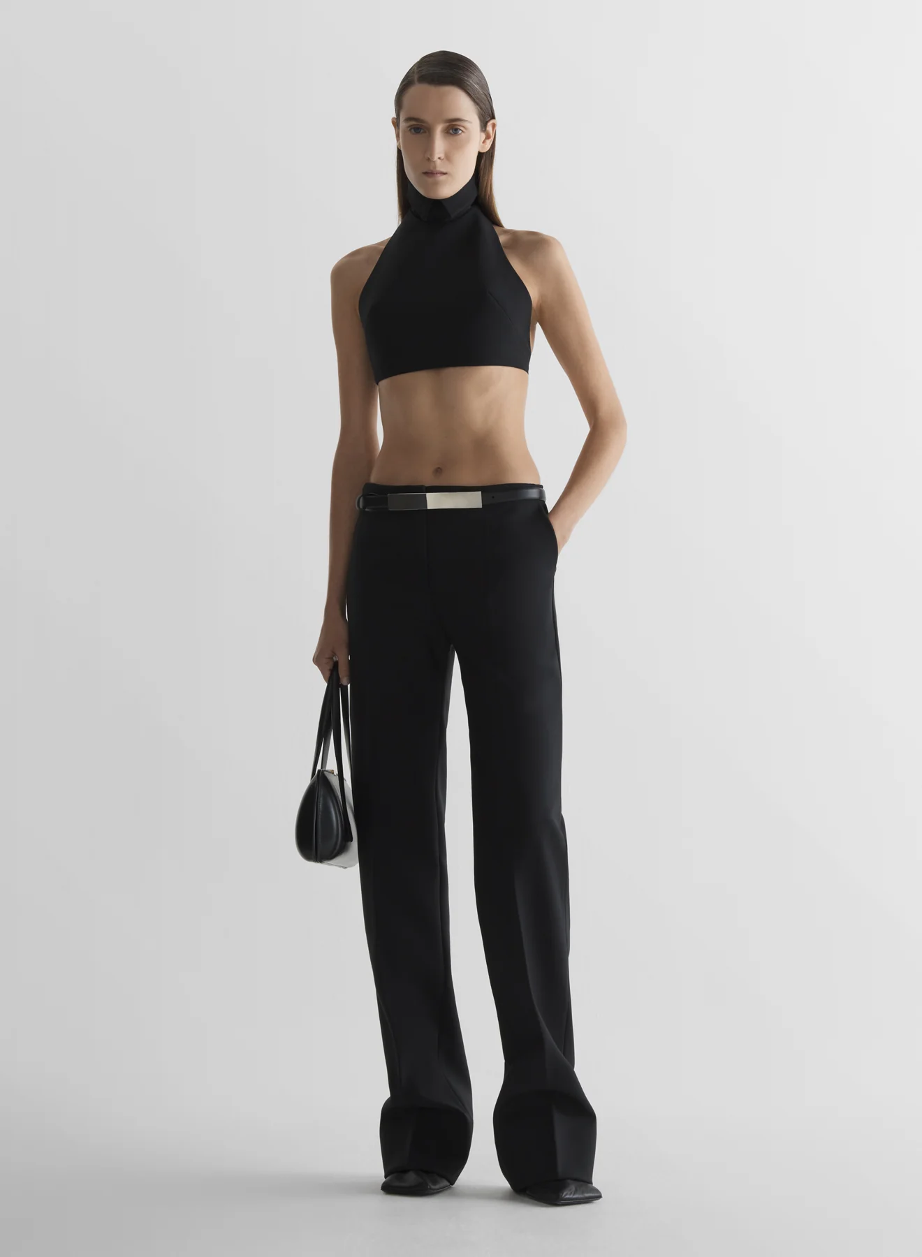 Black Cropped tailored top - Image 2