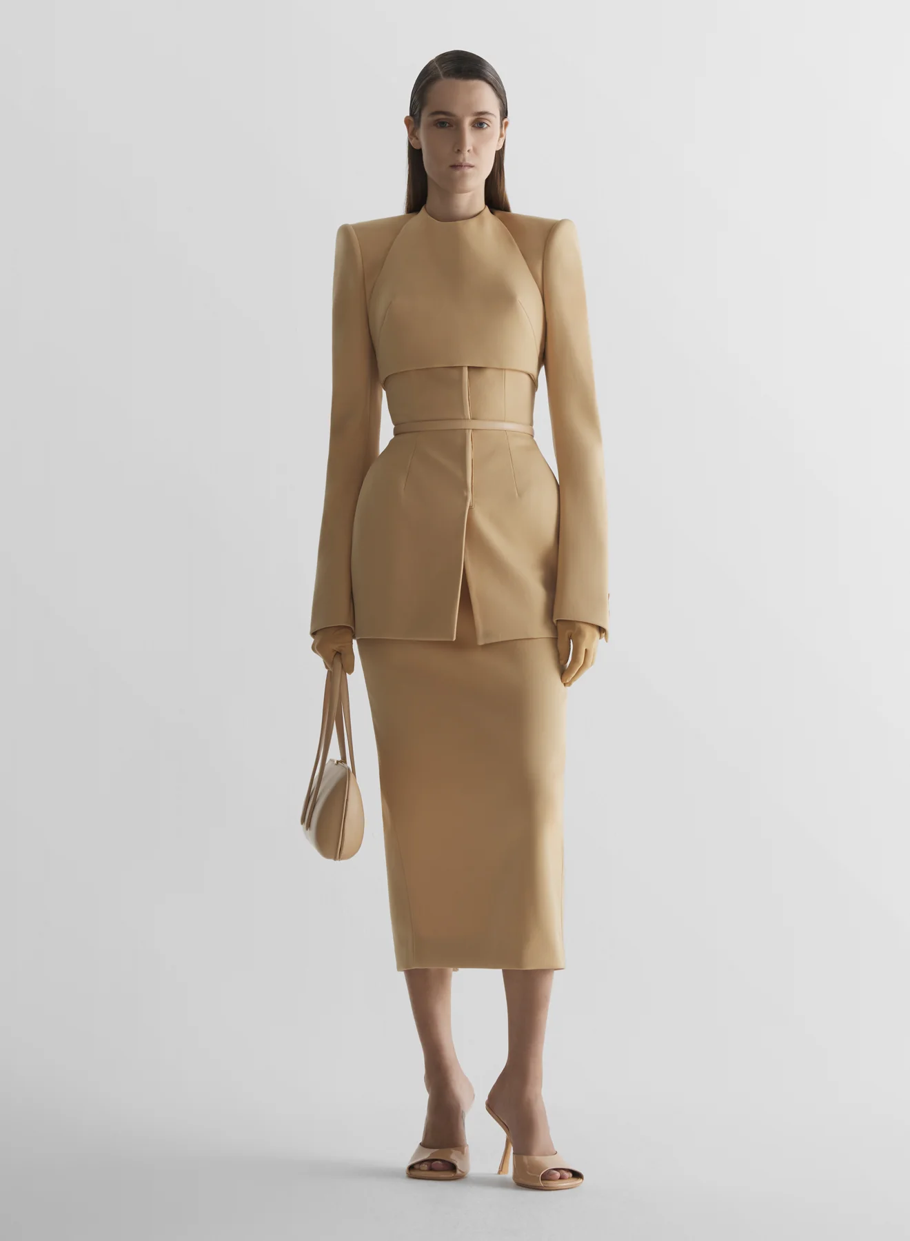 Beige Cropped tailored top - Image 2
