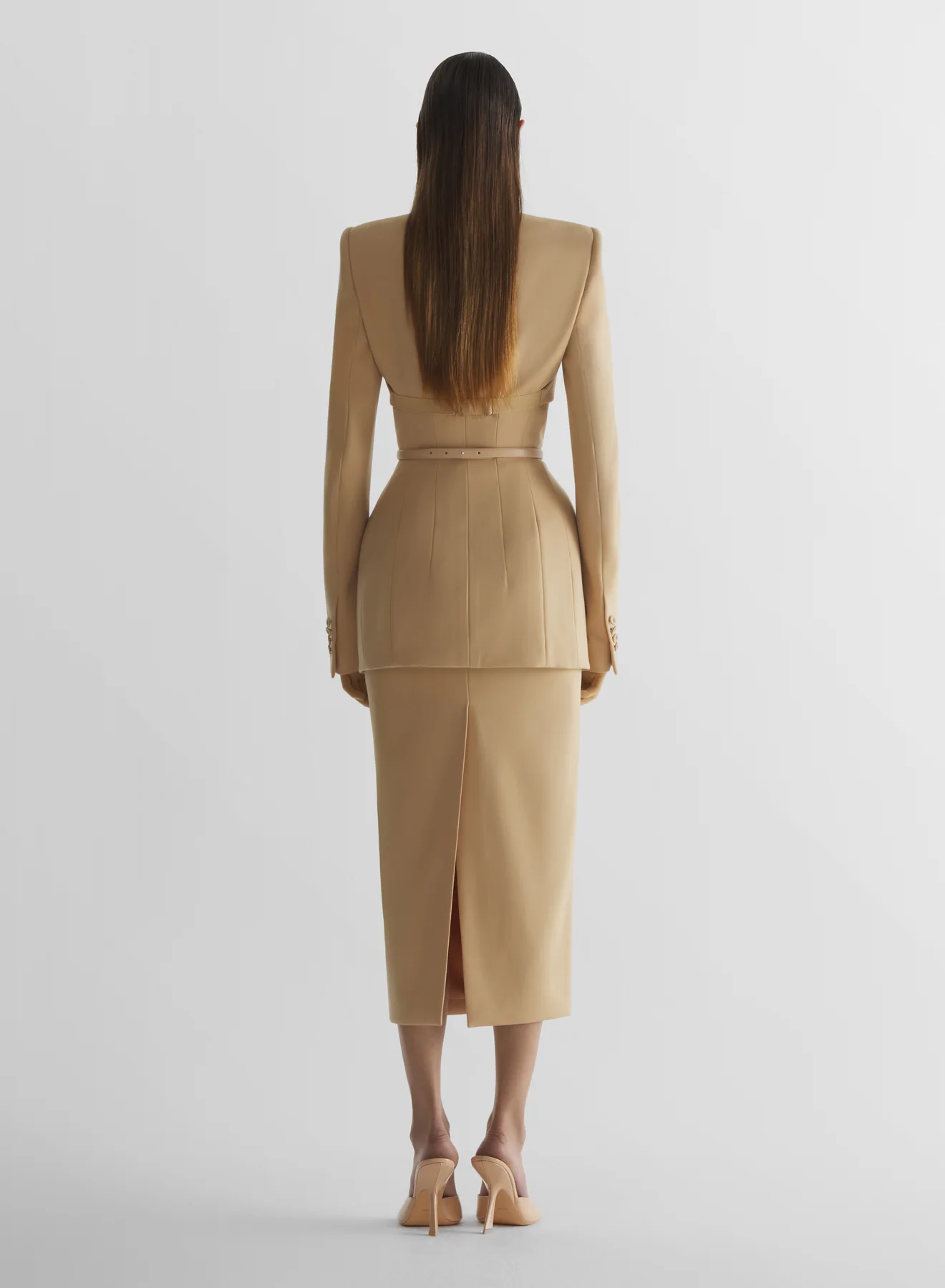 Beige Cropped tailored top - Image 4