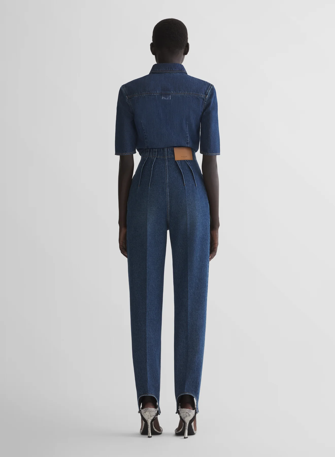 denim cigarette stirrup trousers - Image 5