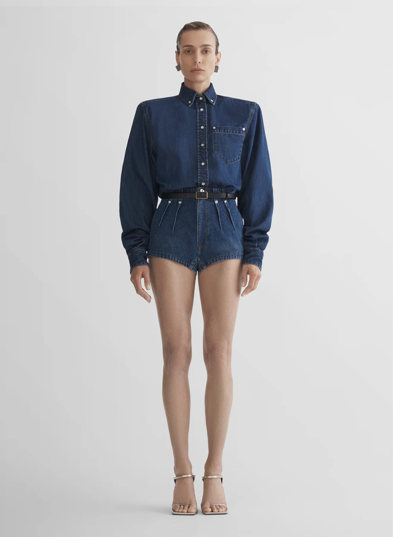denim tailored shorts - Image 3