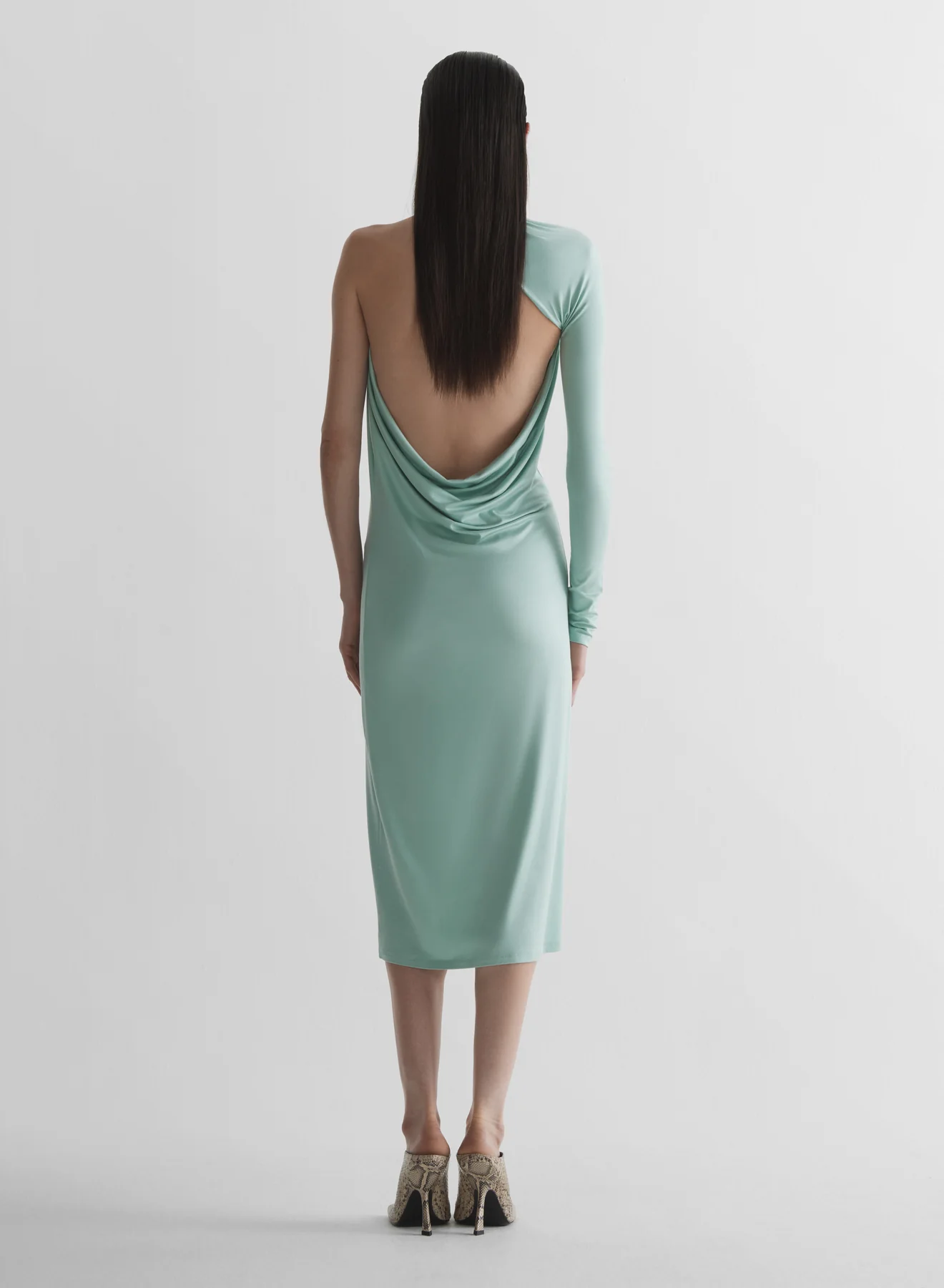 Blue Draped jersey loop dress - Image 3