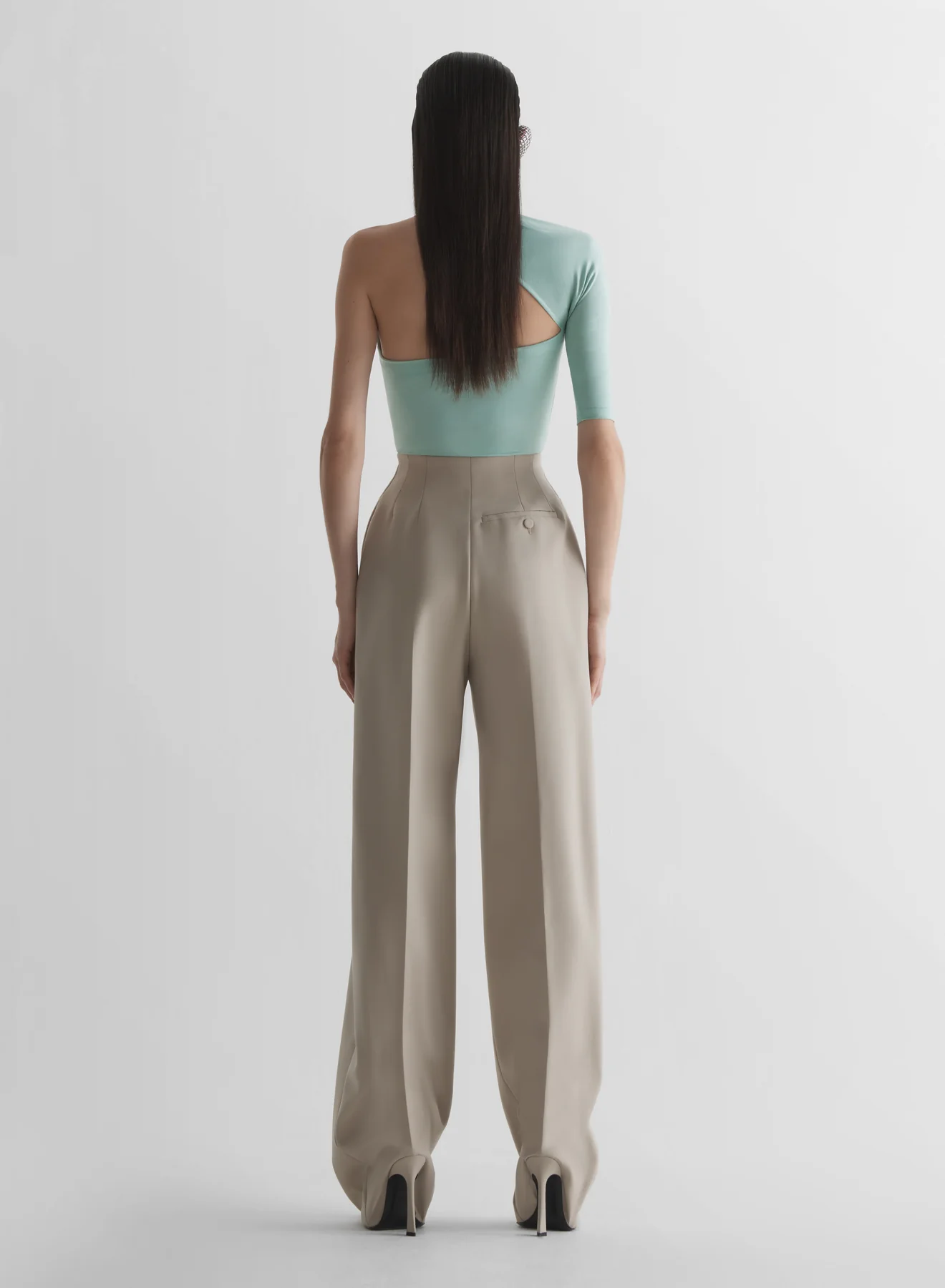 Blue Draped loop jersey top - Image 4
