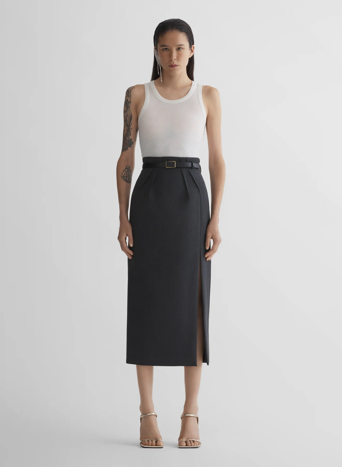grey pencil skirt