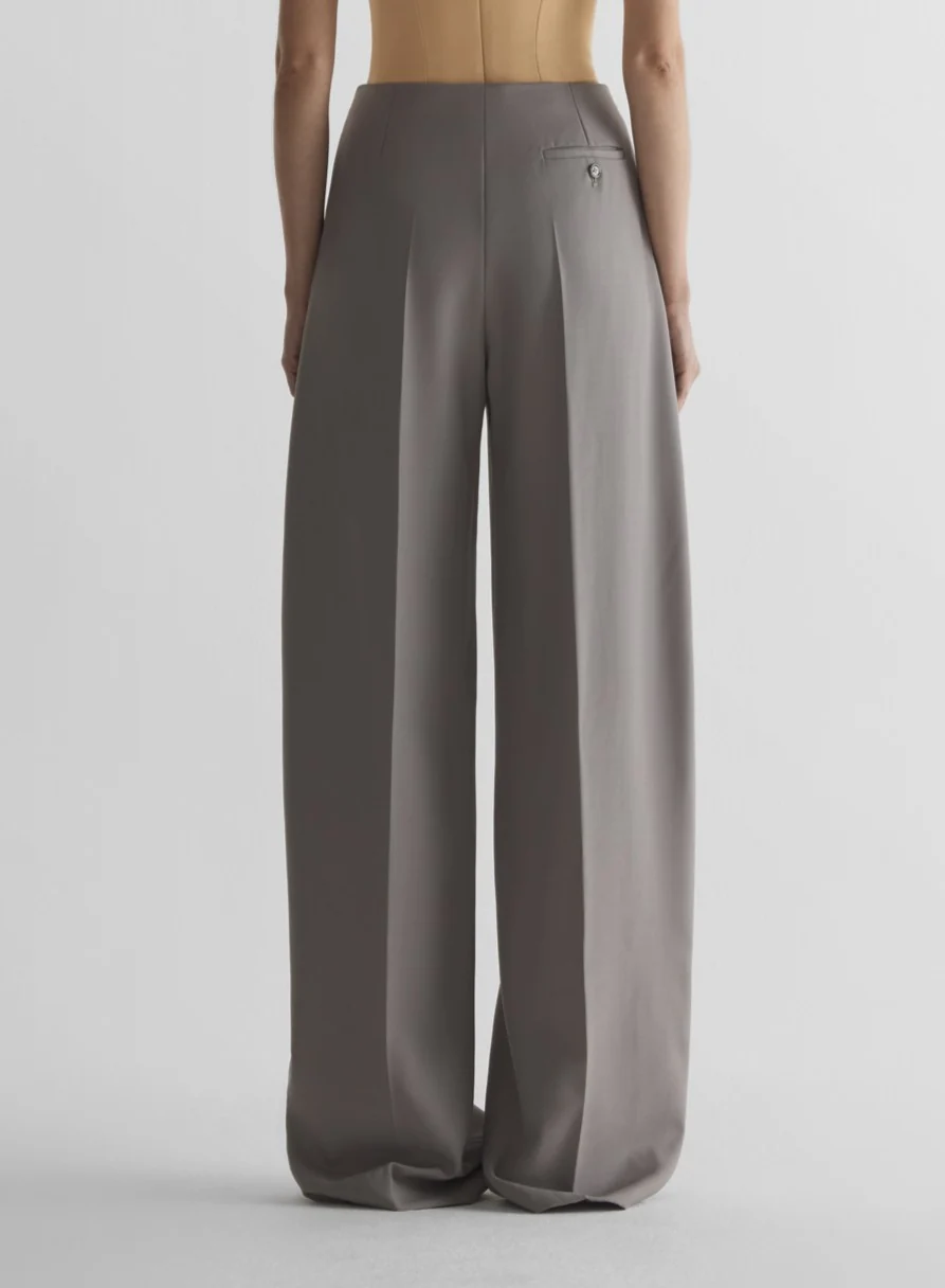 grey wide pleated trousers - Image 3