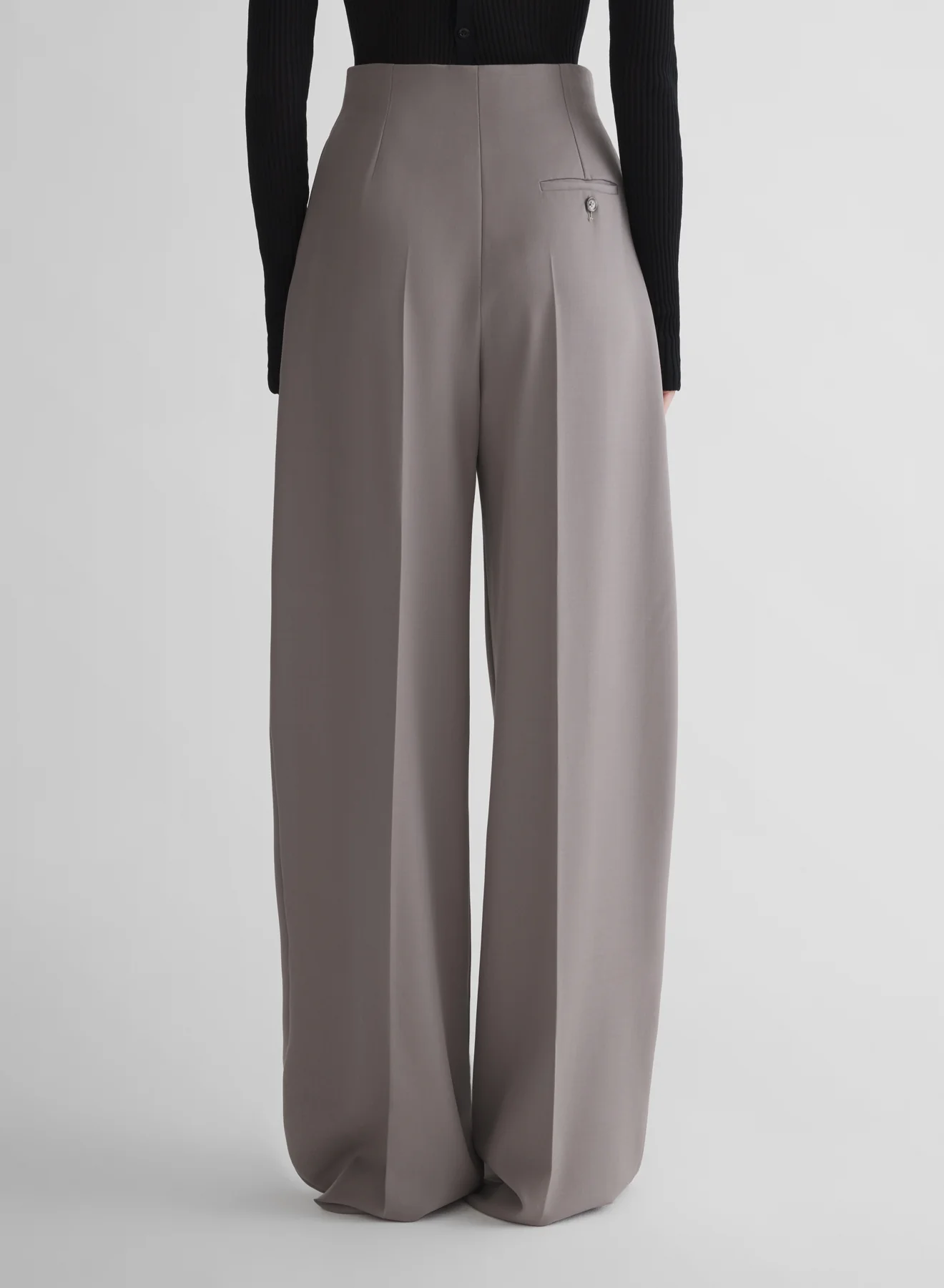 grey wide pleated trousers - Image 3