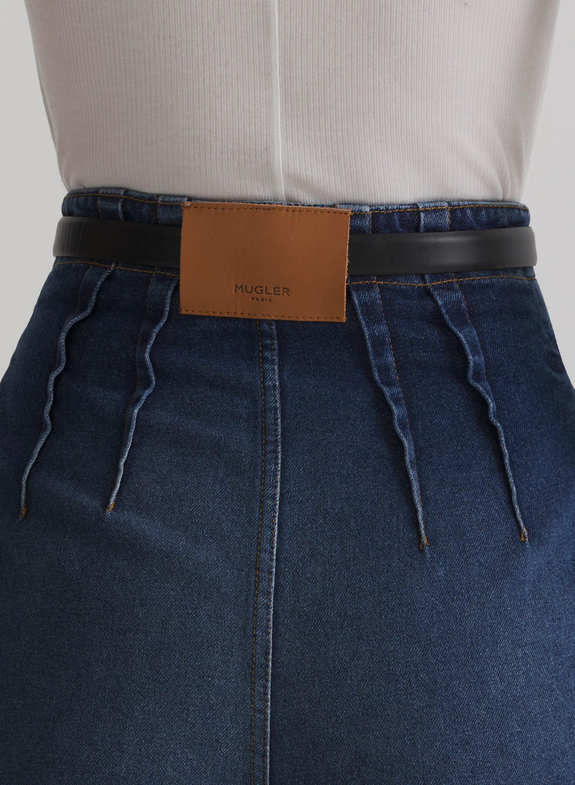 washed denim cigarette stirrup trousers - Image 5