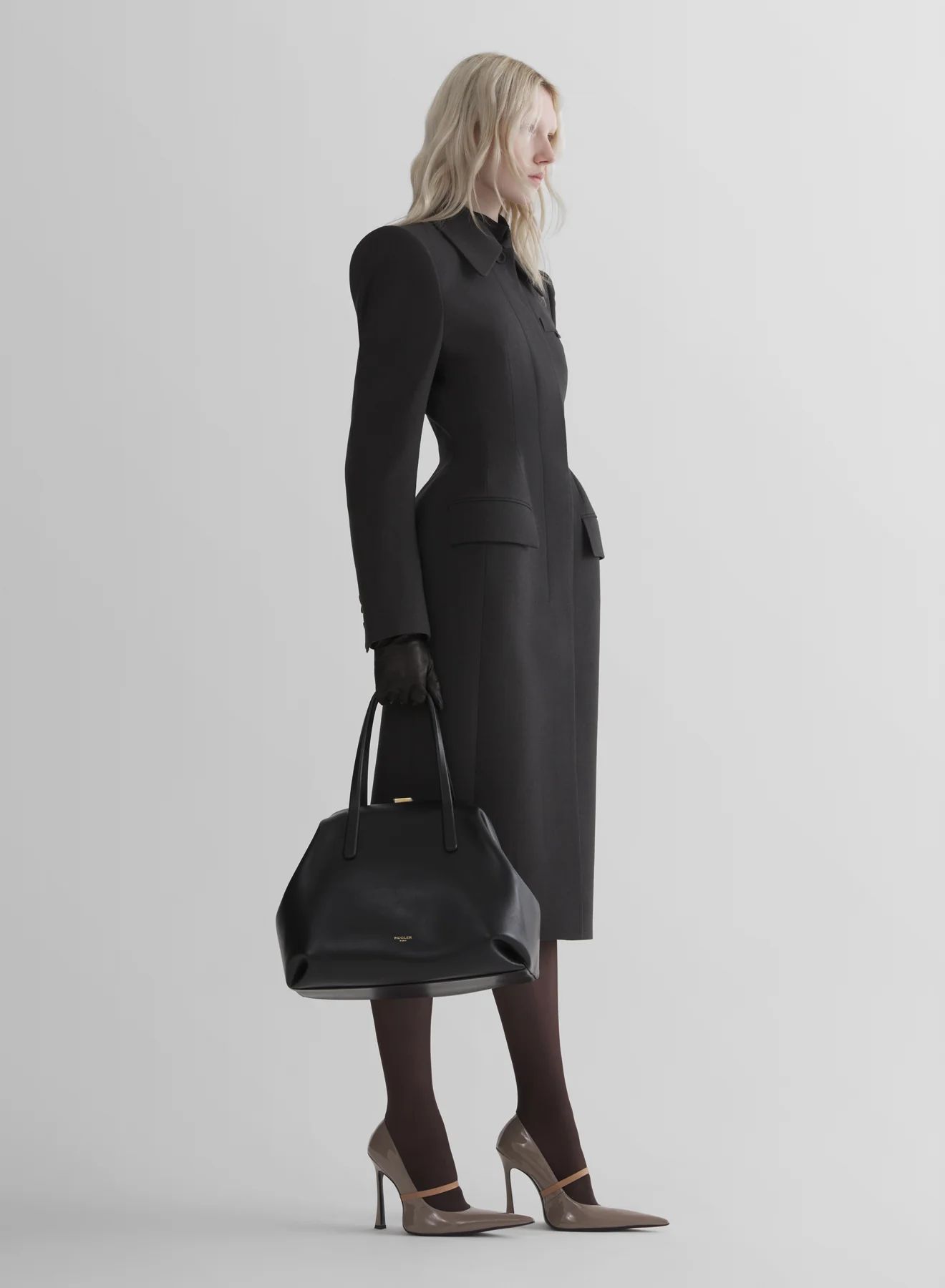 anthracite hourglass coat - Image 3