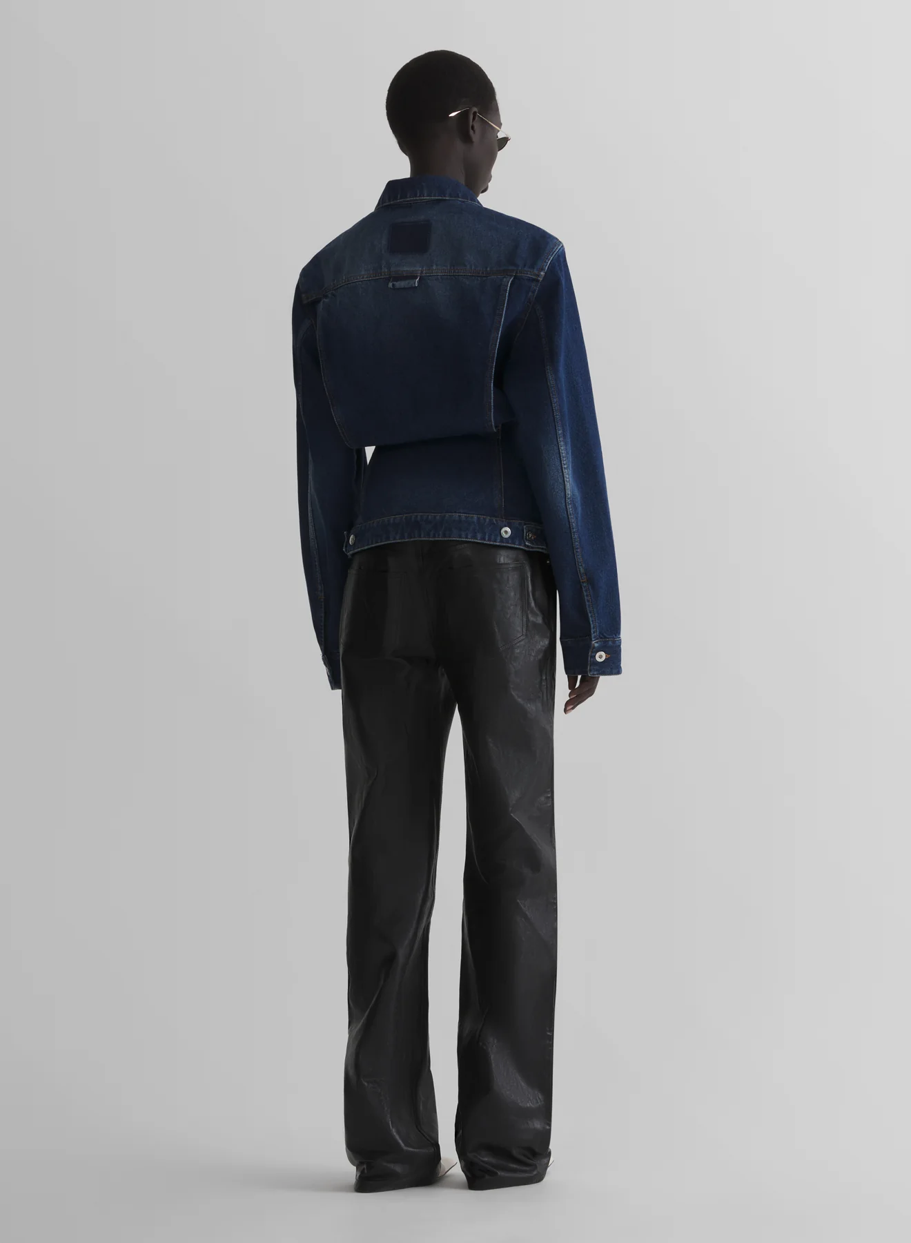 washed hourglass round denim jacket - Image 4