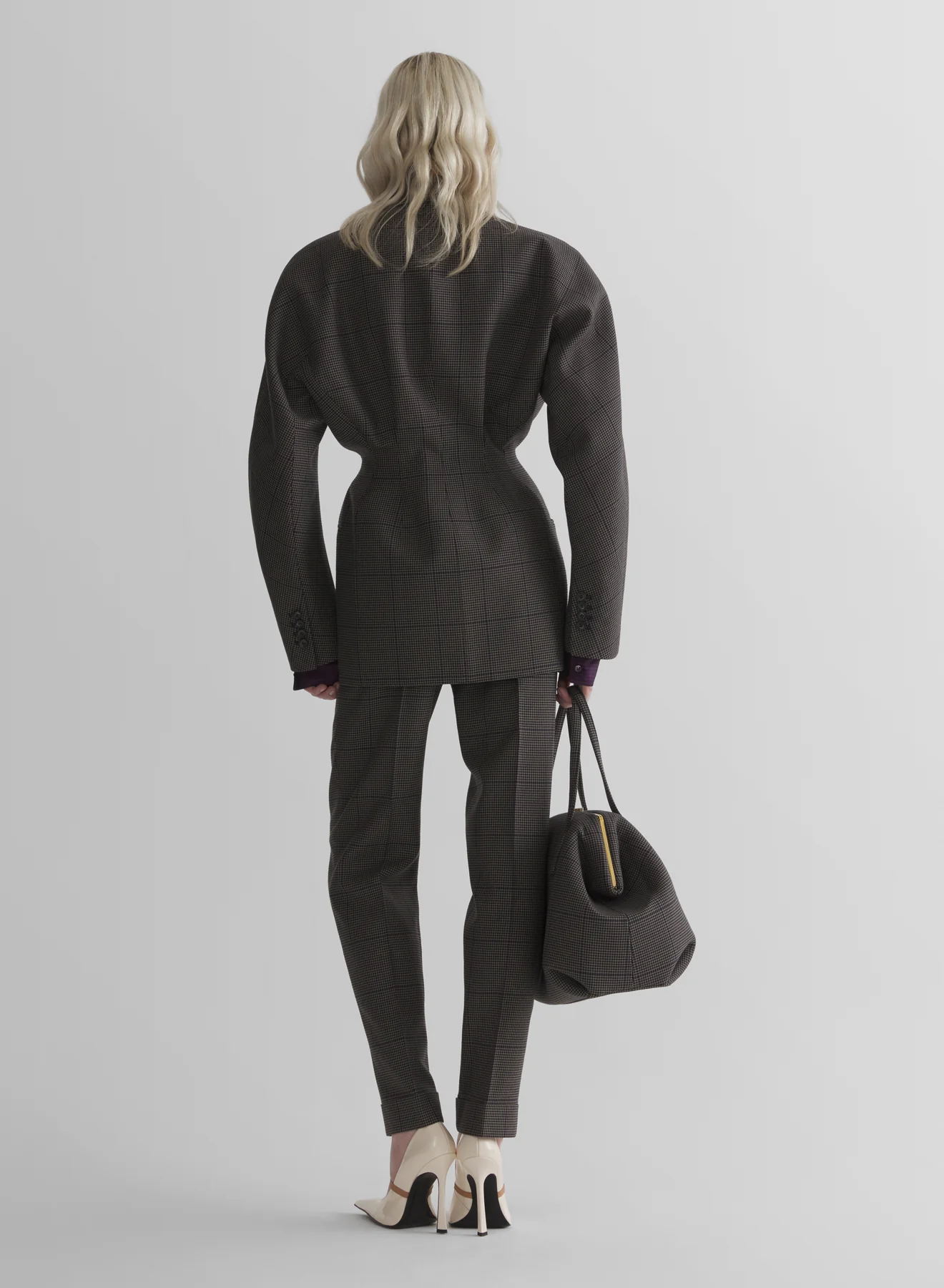 taupe checked kimono jacket - Image 4