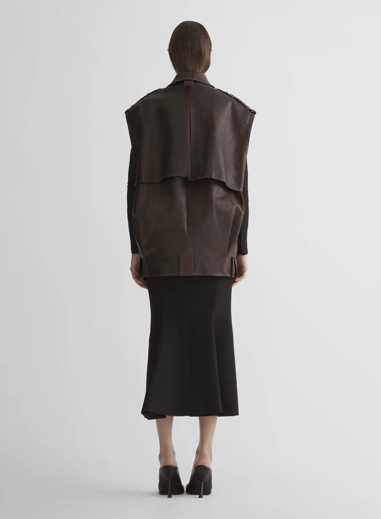 leather military gilet - Image 4