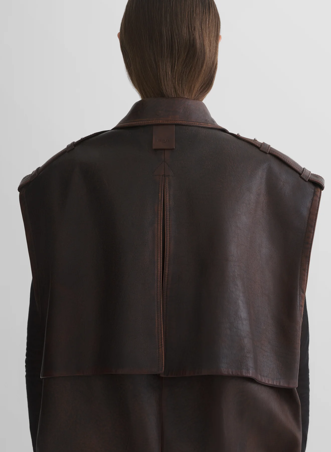 leather military gilet - Image 5