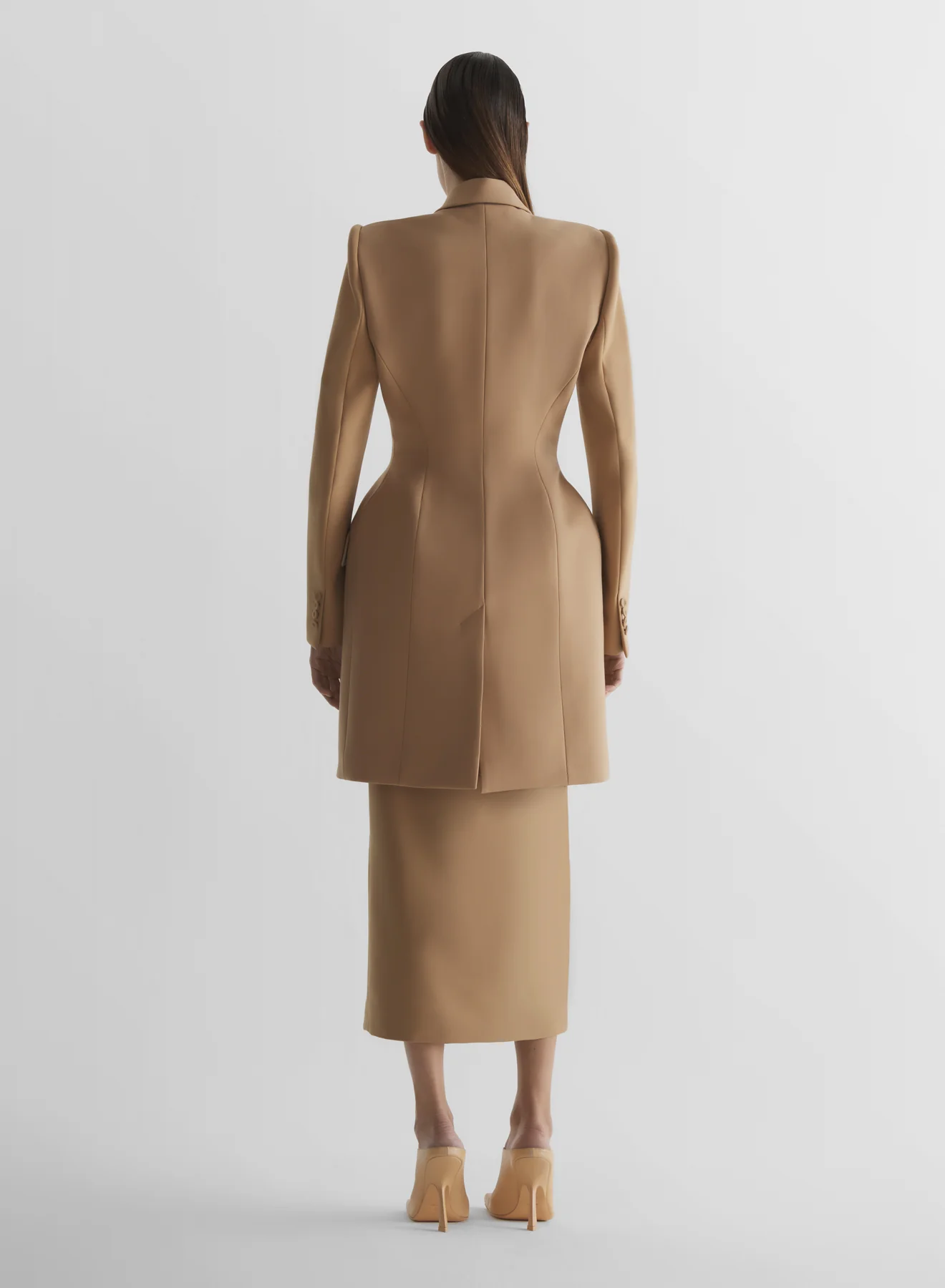 Beige Long hourglass jacket - Image 4