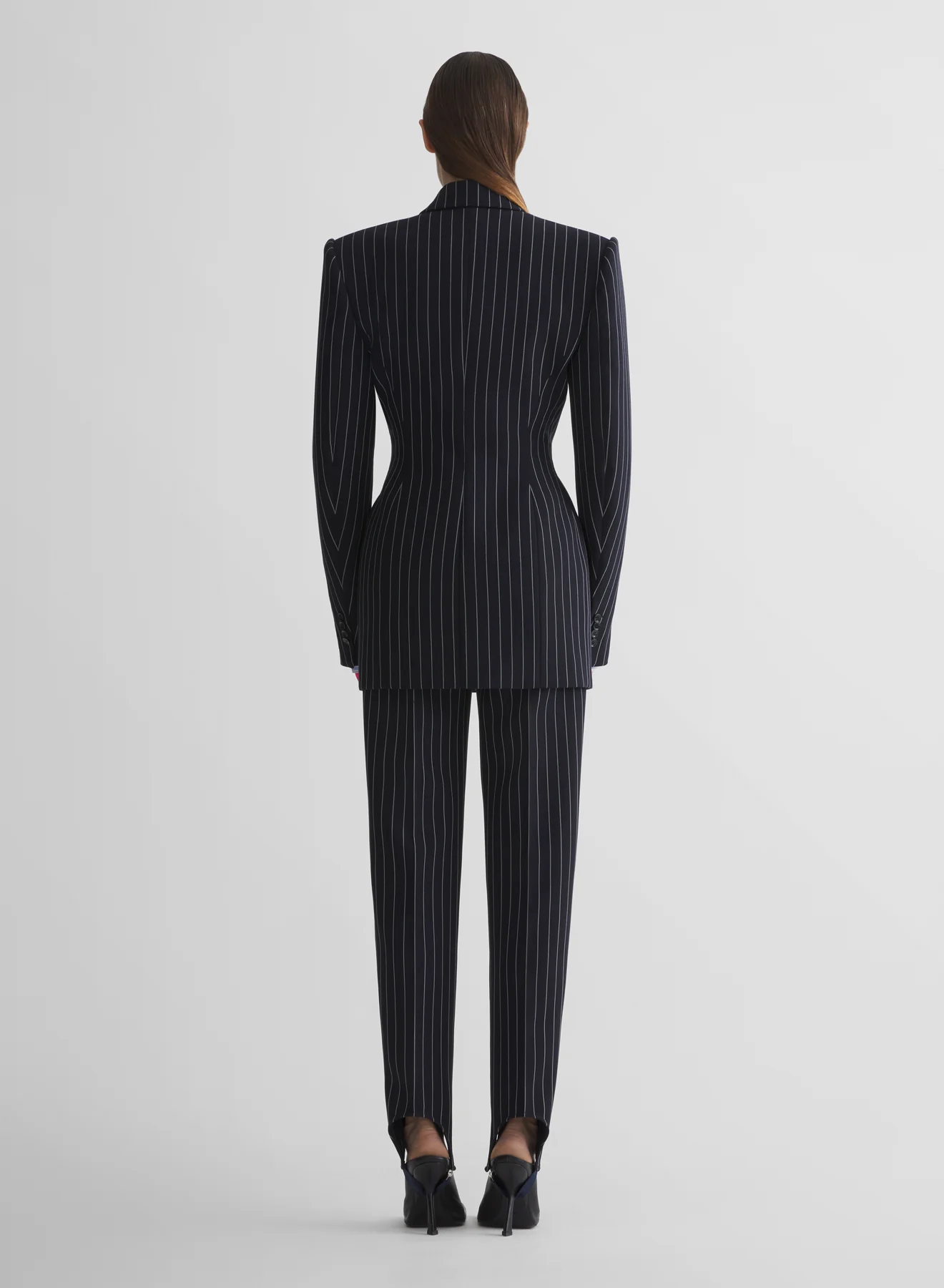 pinstripe cigarette stirrup trousers - Image 5
