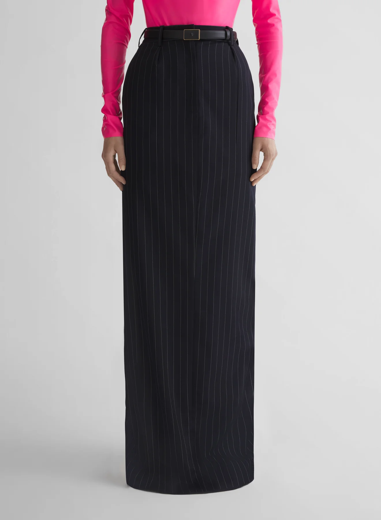 pinstripe tailored long skirt - Image 3