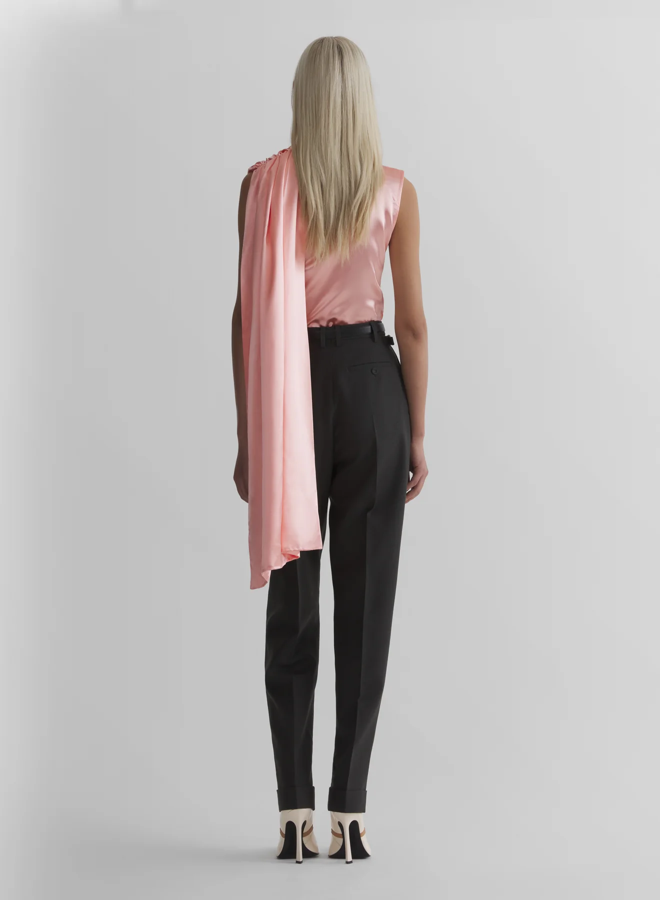 baby pink scarf sleeveless top - Image 4
