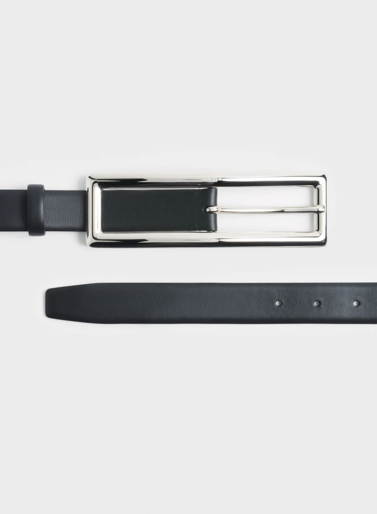 silver rectangle buckle belt - Image 4