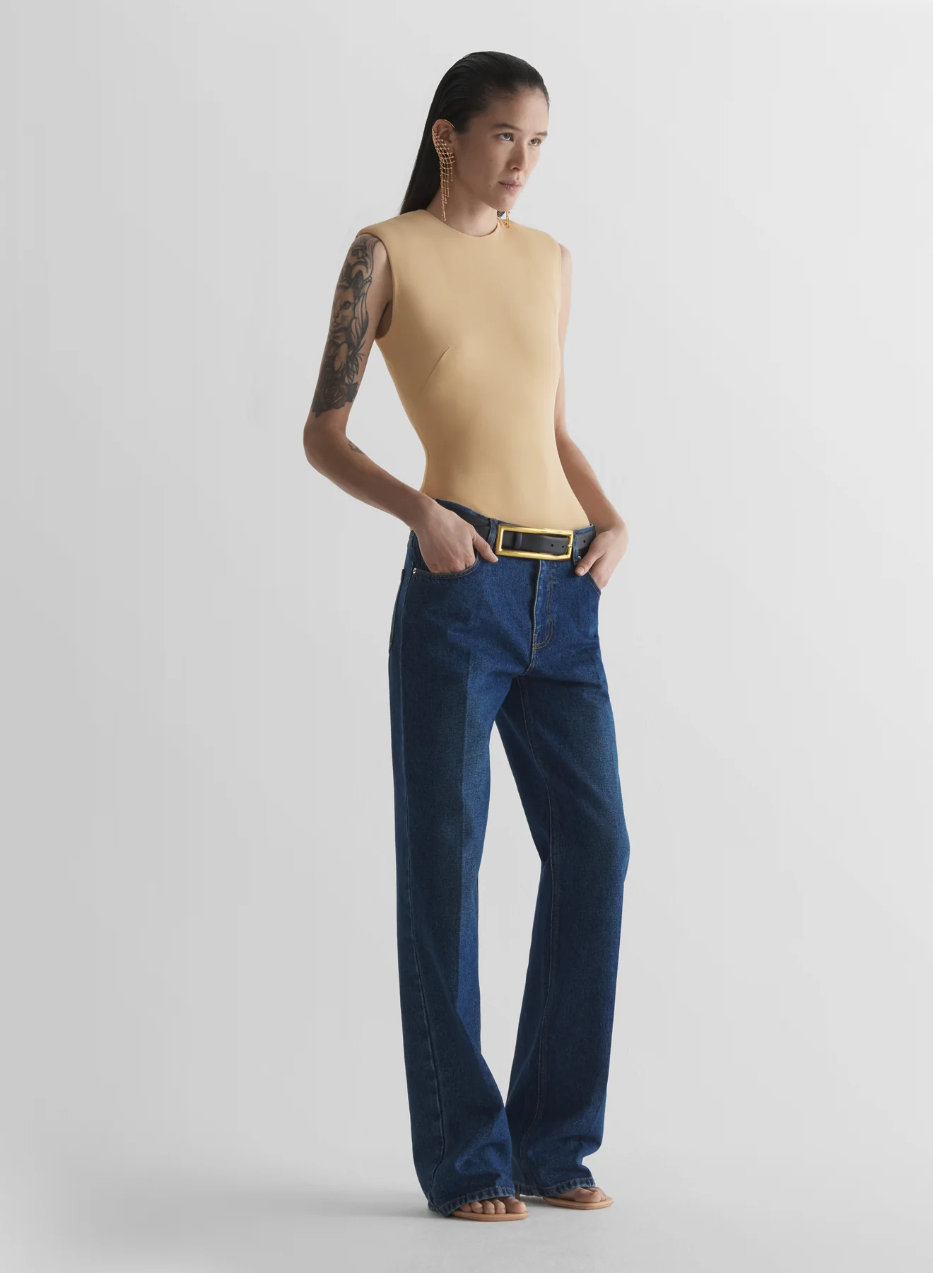 Beige Sleeveless bodysuit - Image 3
