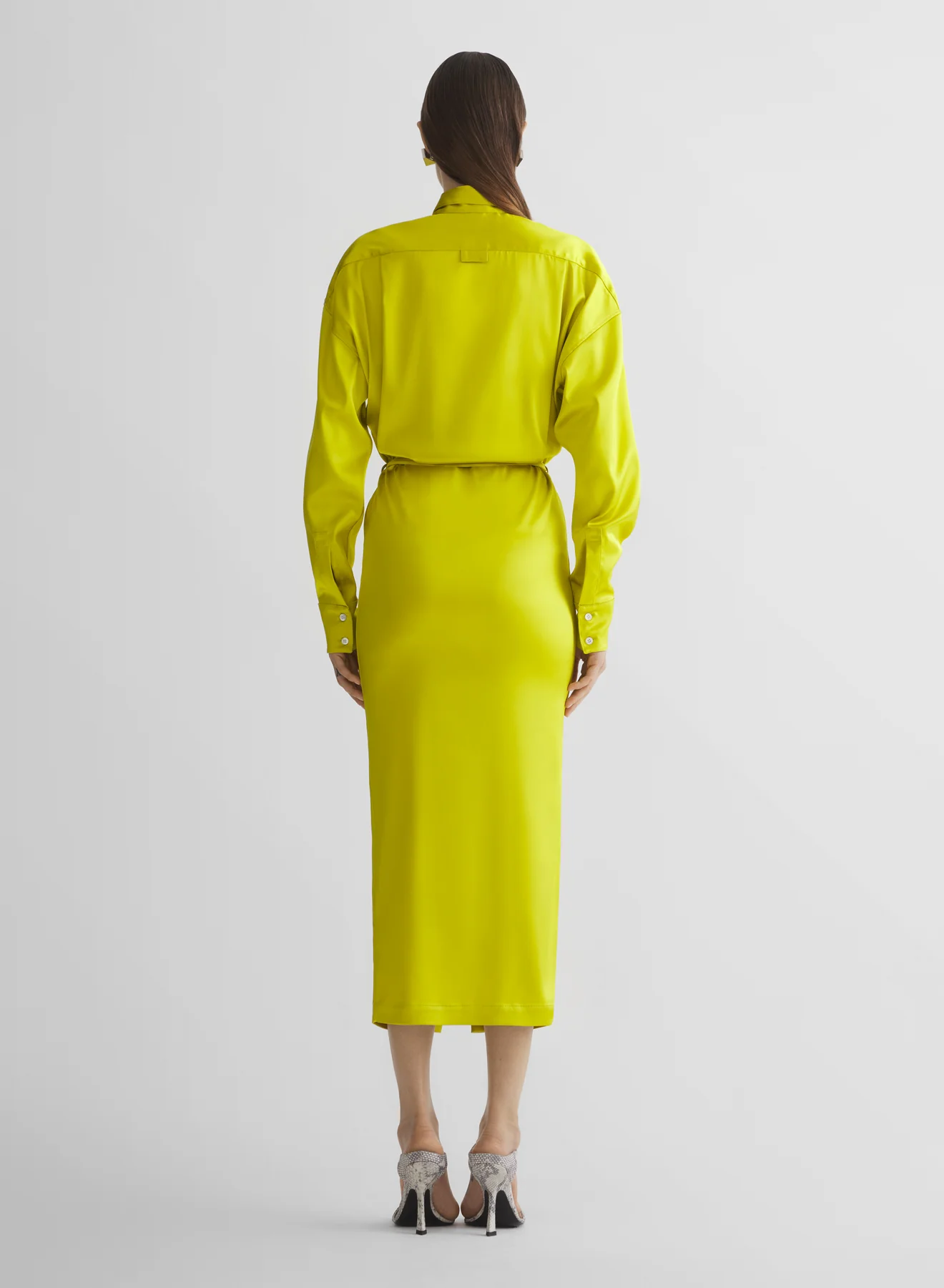 chartreuse yellow shirt dress - Image 3