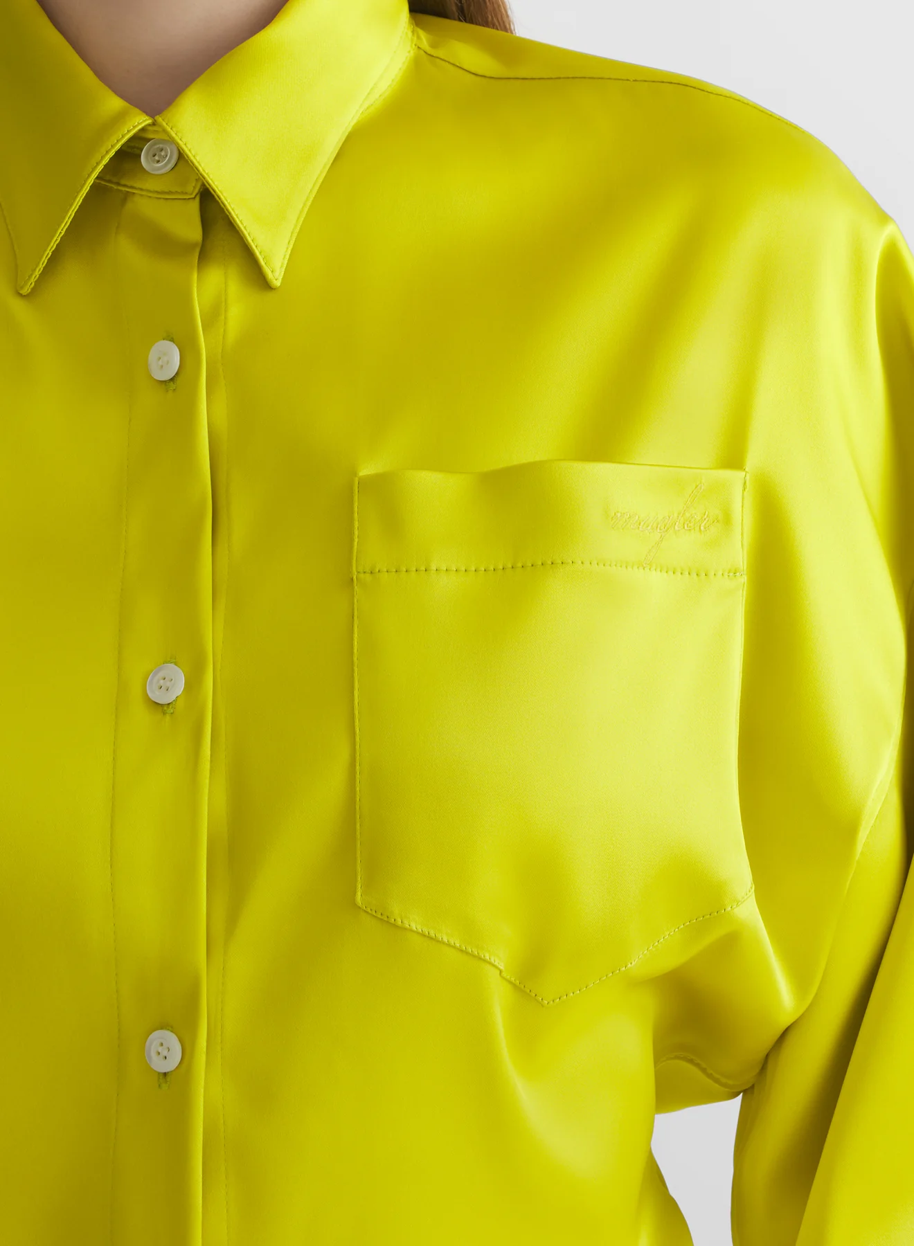 chartreuse yellow shirt dress - Image 4