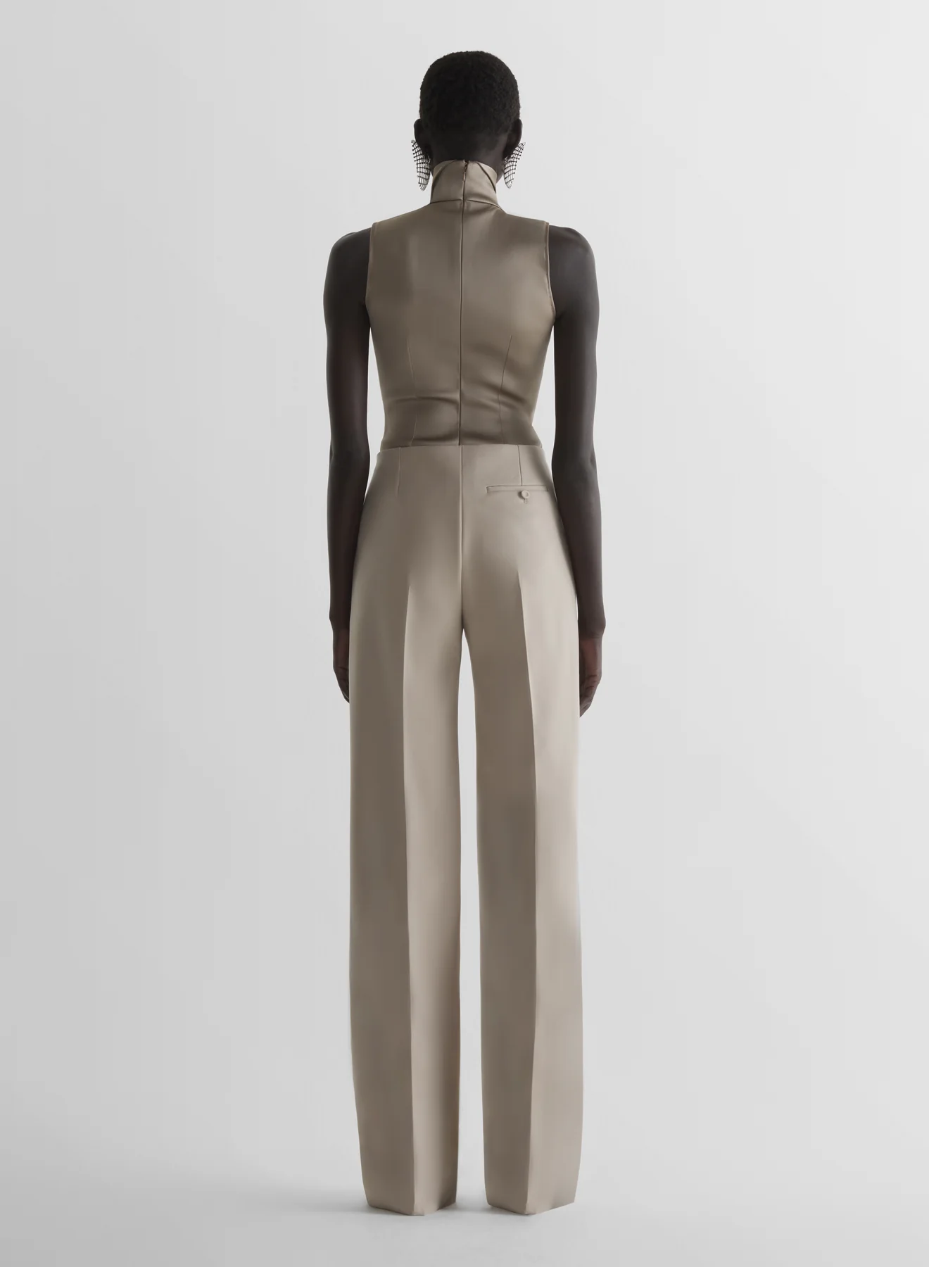 Taupe Tuxedo turtleneck top - Image 4