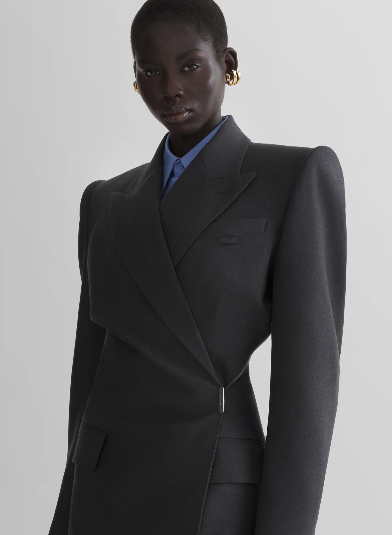 anthracite twisted double breasted jacket - Image 2