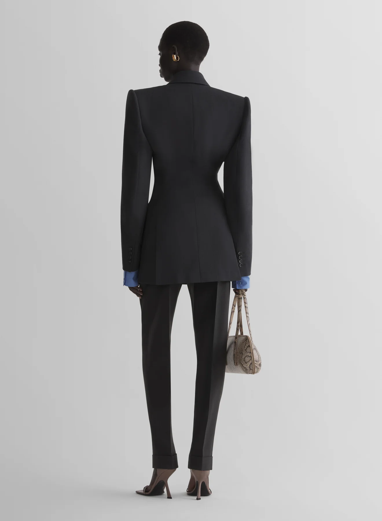 anthracite twisted double breasted jacket - Image 4
