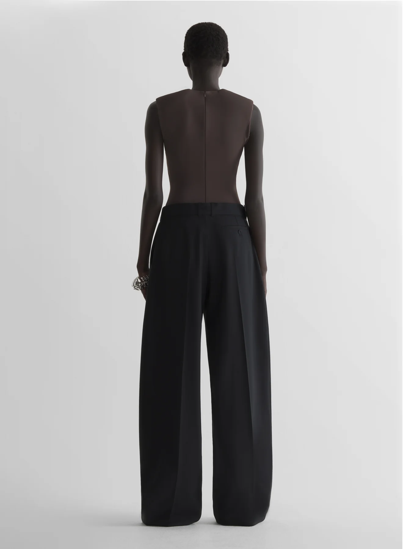 Black Wide belted trousers - Image 4